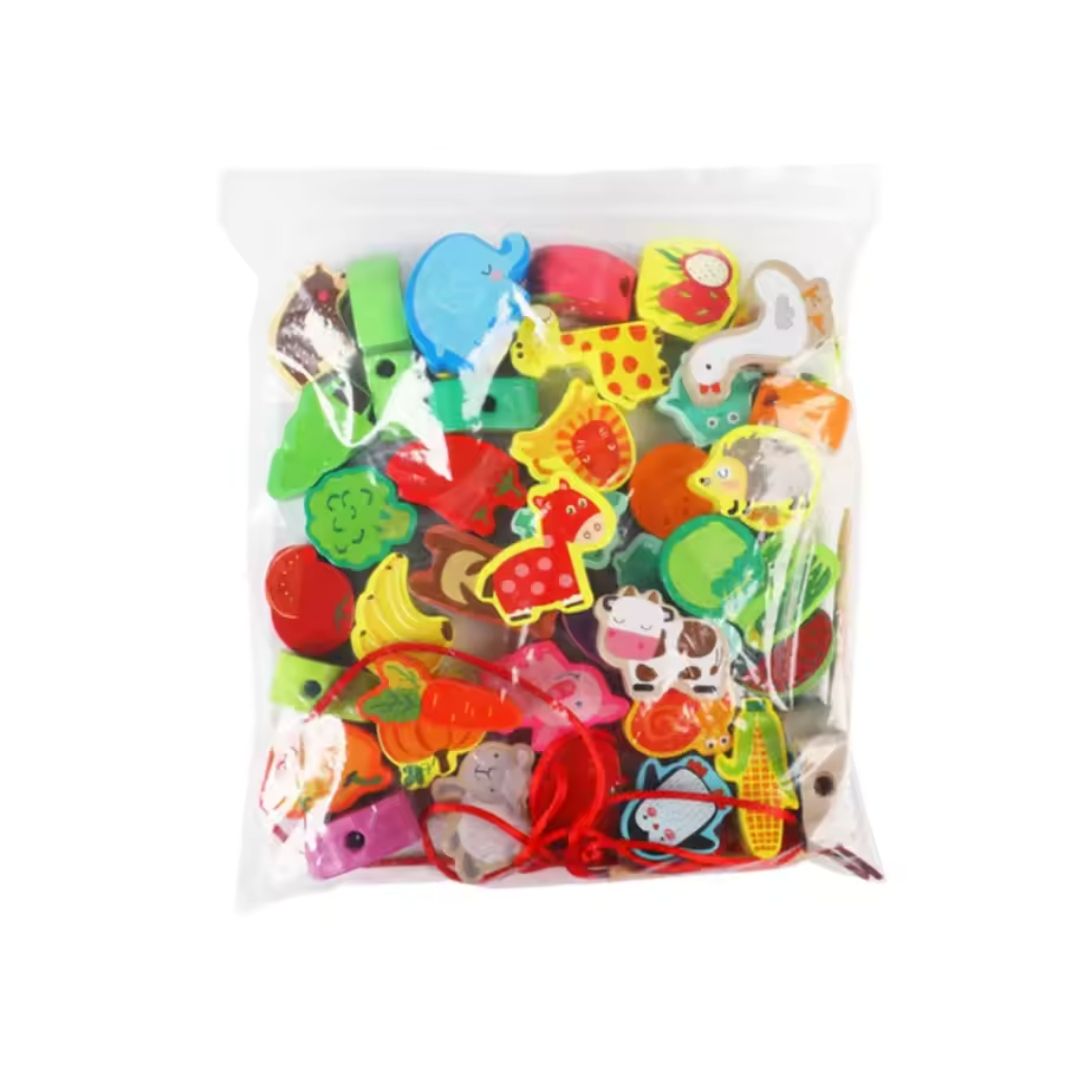 Wooden Lacing Beads for Children