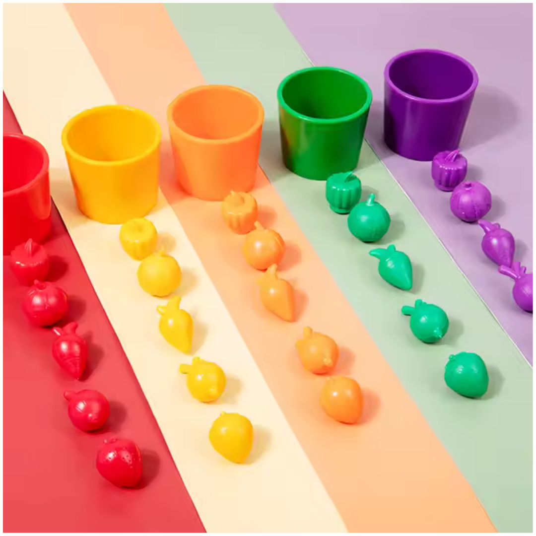 Colorful Sorting Cups and Objects Set