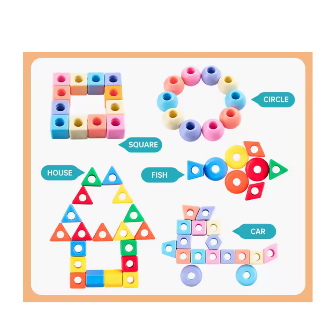 Colorful Geometric Lacing toy