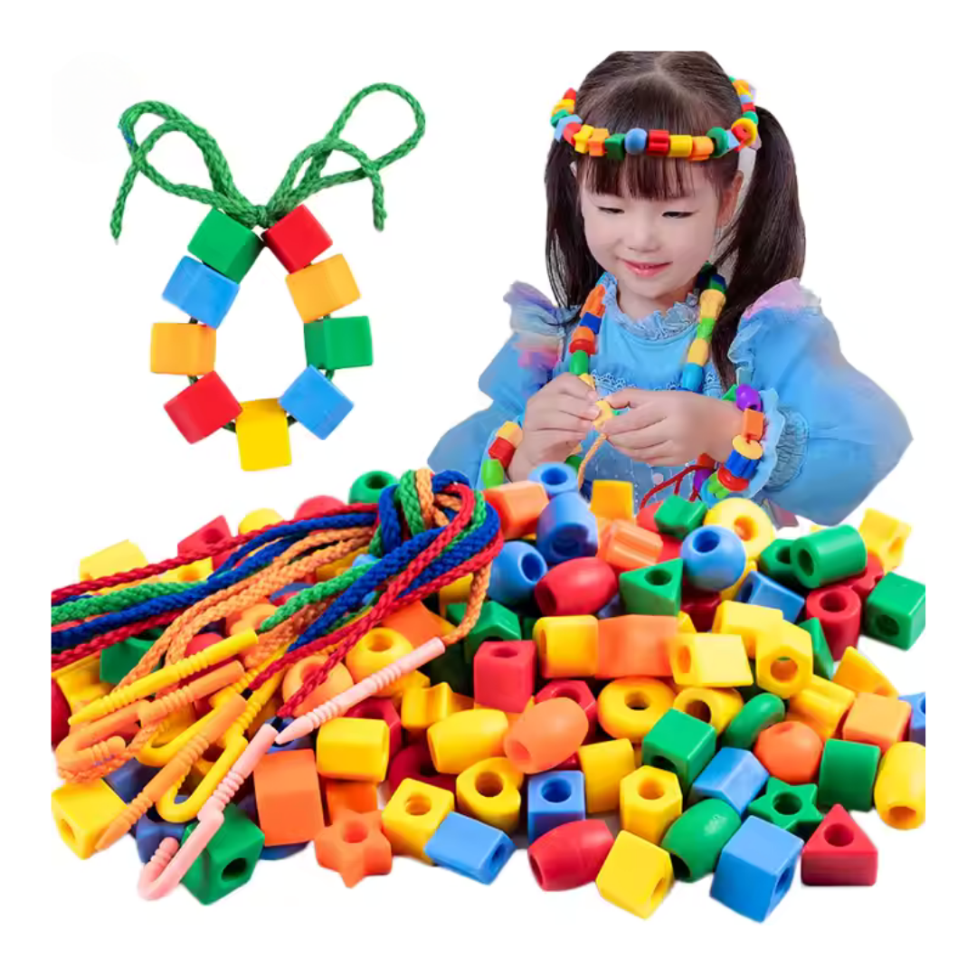 Colorful Geometric Lacing toy