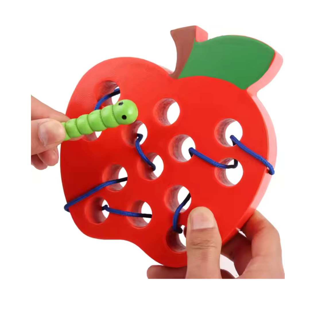 Wooden Apple Lacing Toy