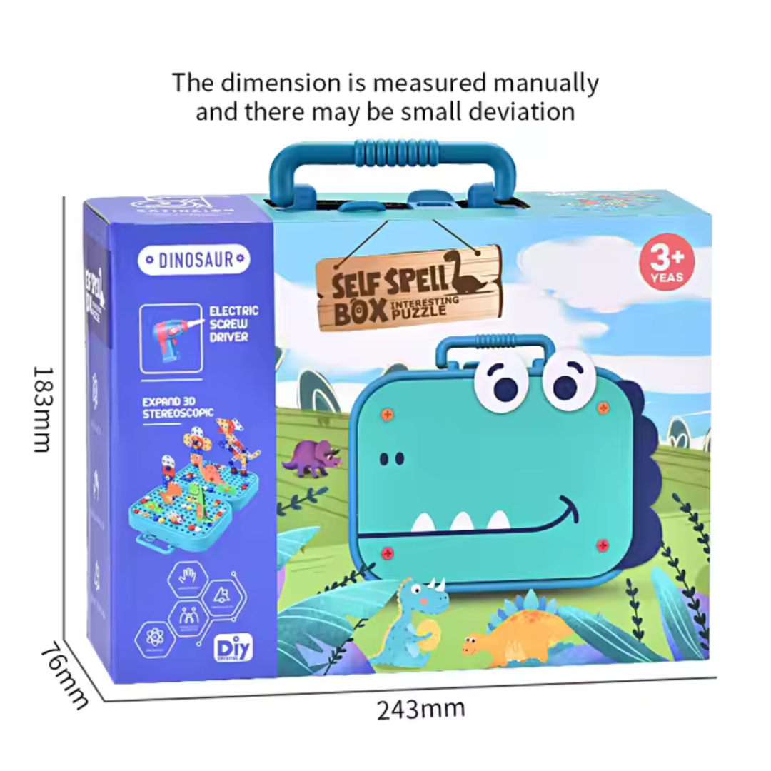 Dinosaur-Themed Building Block Set