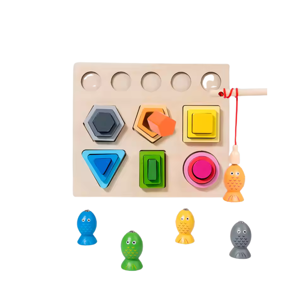 Wooden Shape Sorting Fishing Game