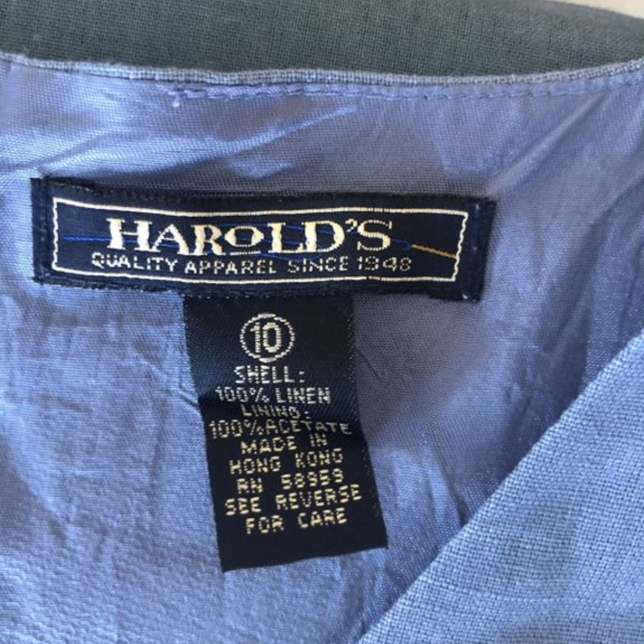 Linen V-Neck Blue Dress