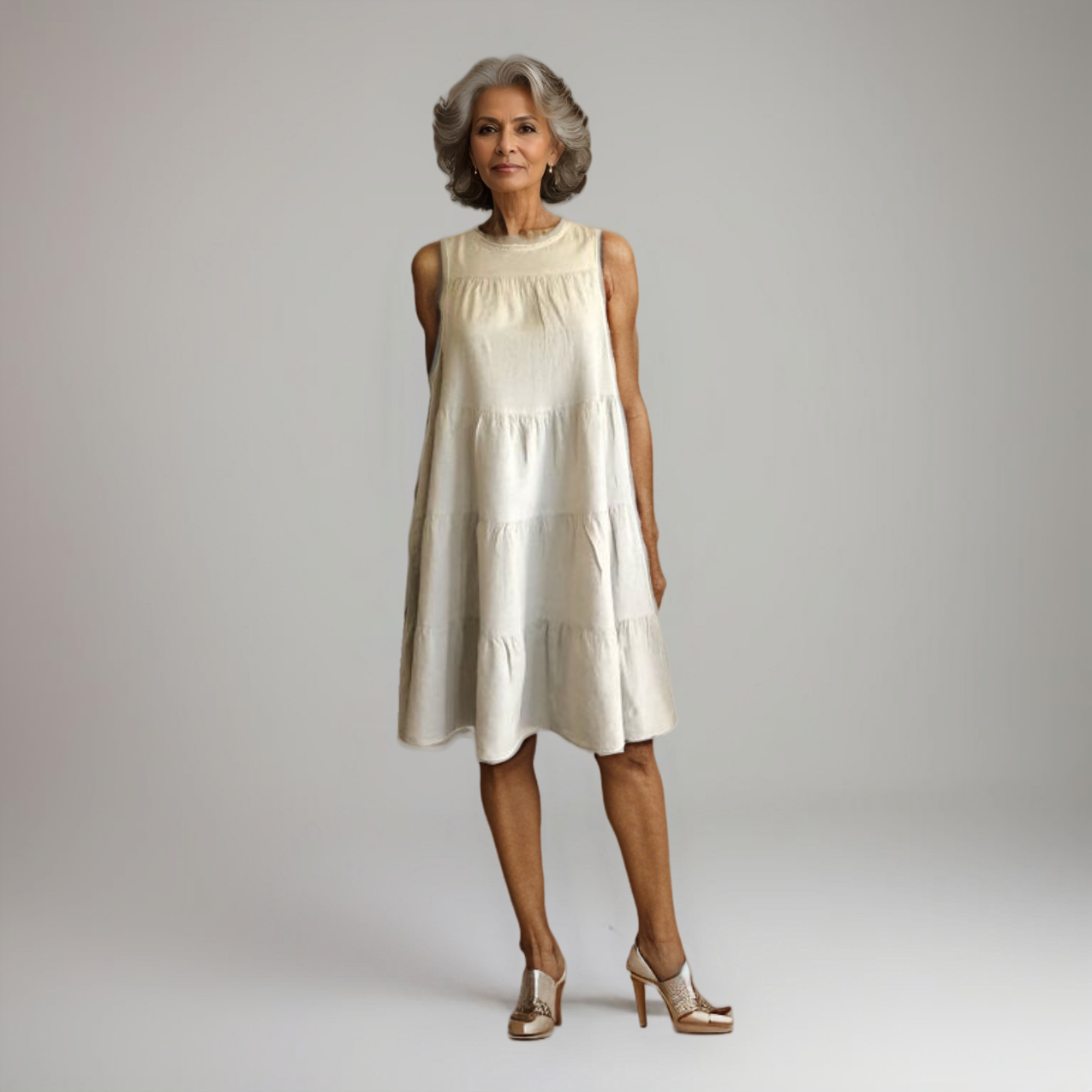 Linen/Viscose A-Line Dress