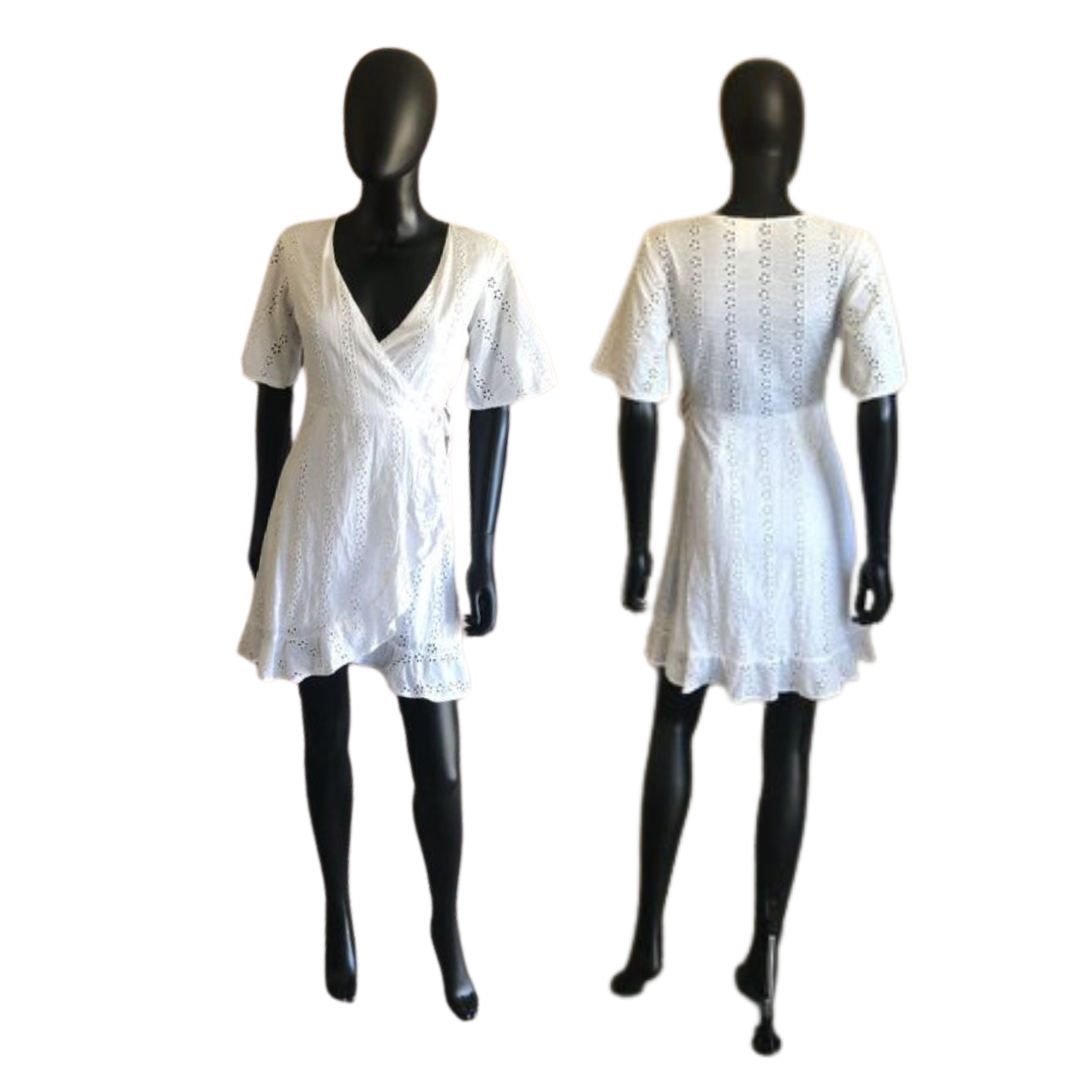 Cotton Eyelet Wrap Dress