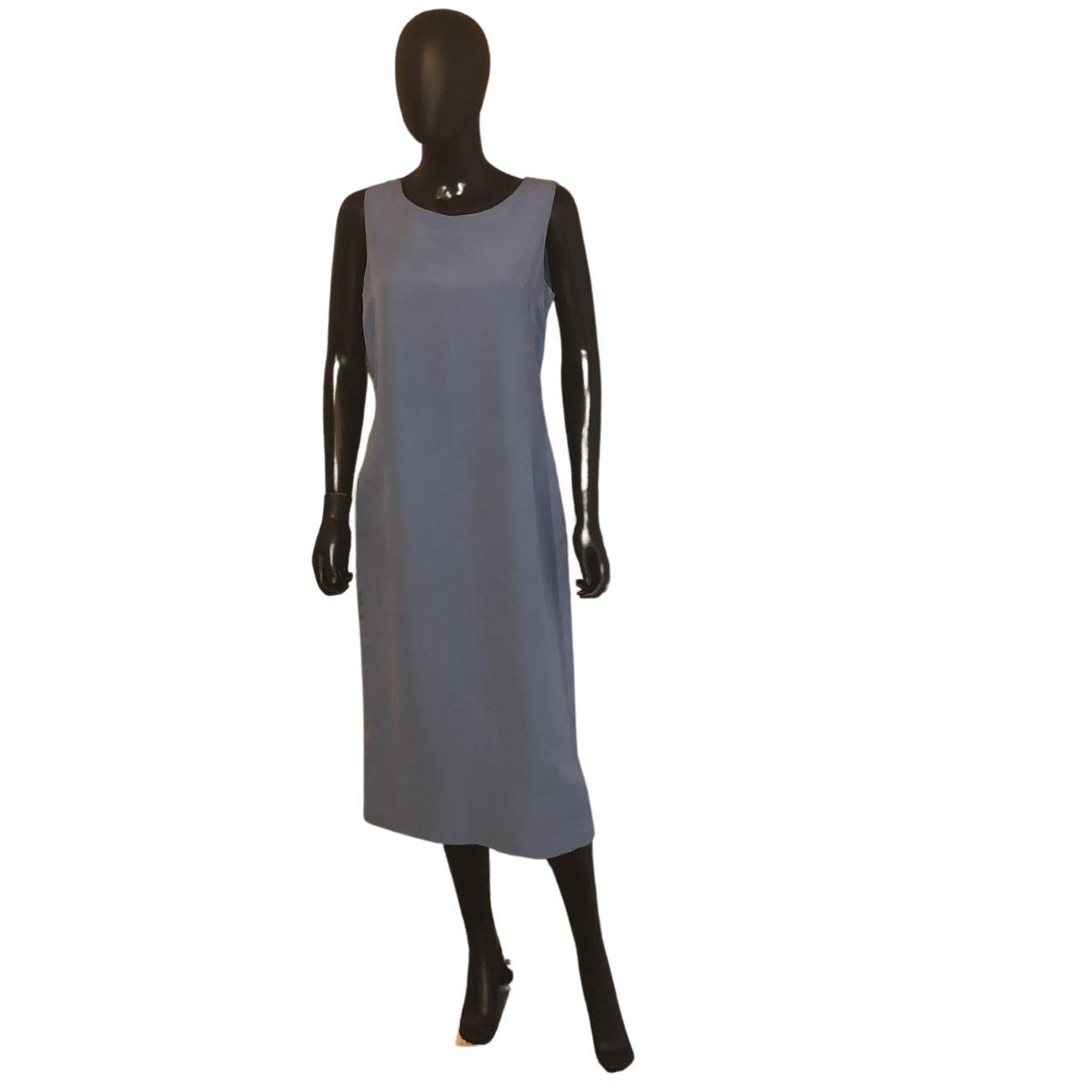 Silk/Linen Blue Sleeveless Dress