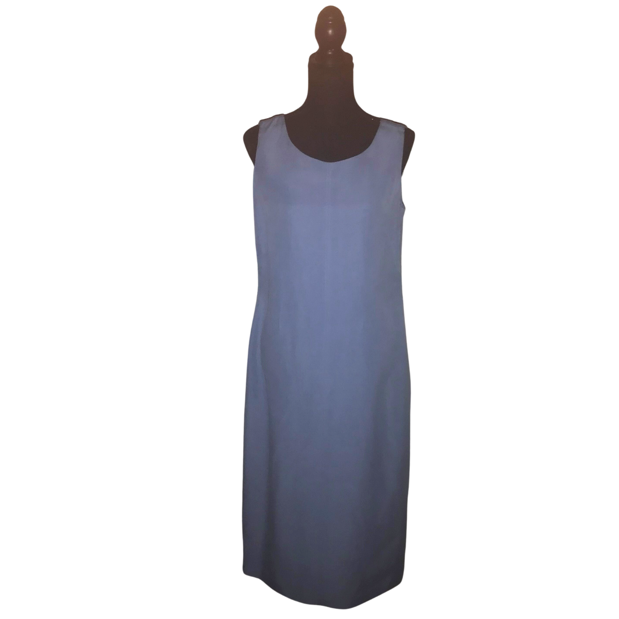 Silk/Linen Blue Sleeveless Dress