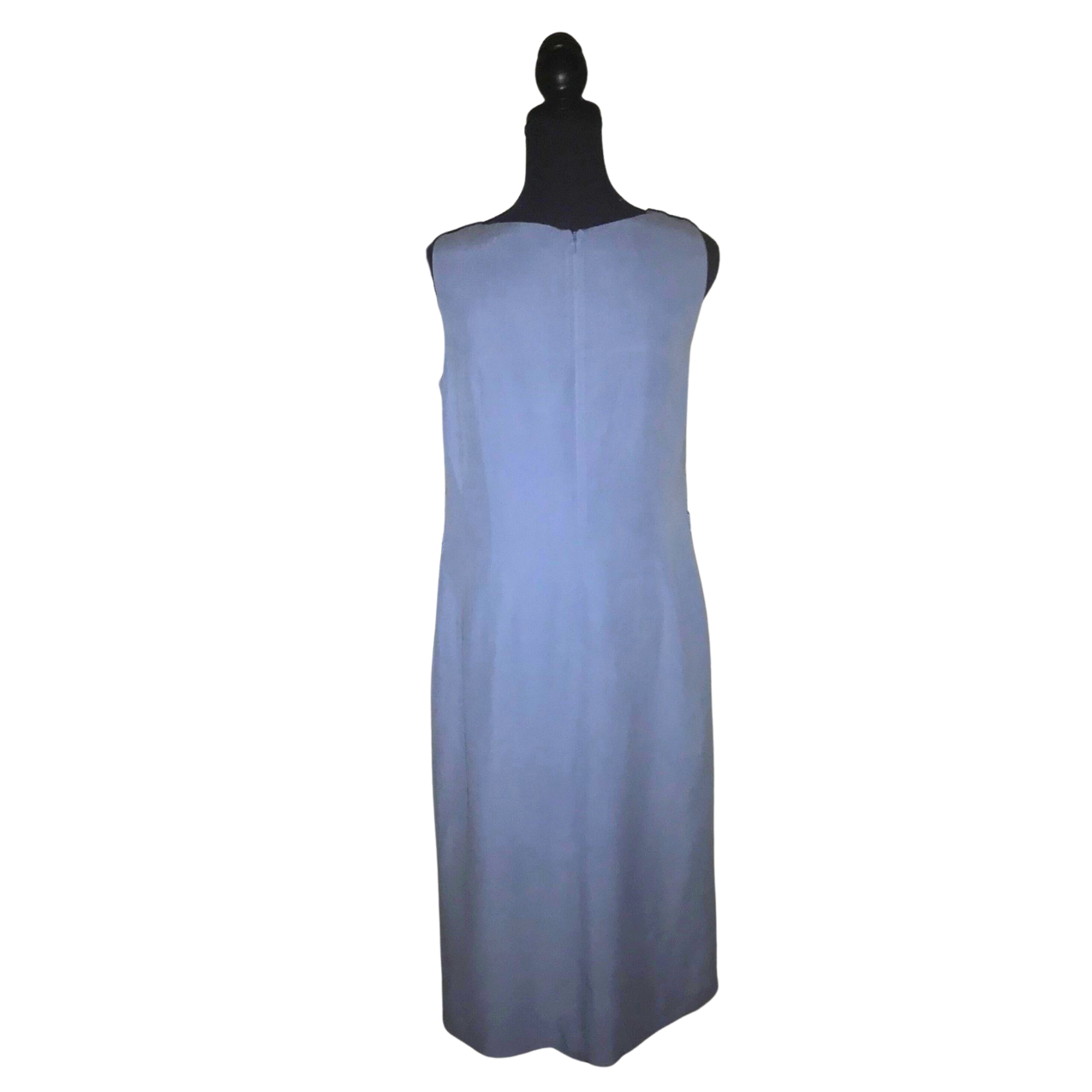 Silk/Linen Blue Sleeveless Dress