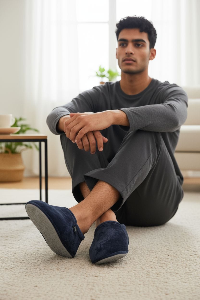 Pantufas de Veludo Azul de Fonseca