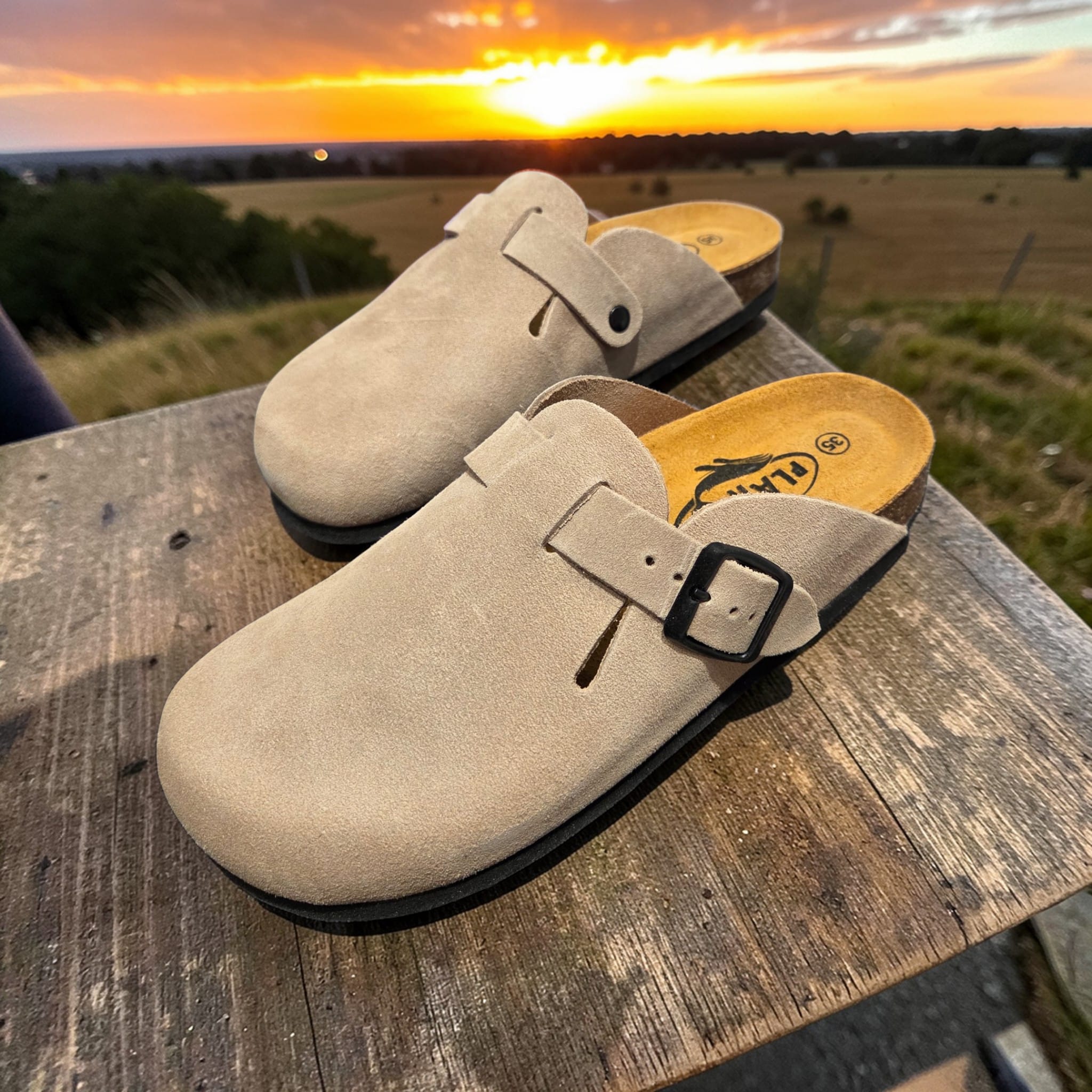 Soca de Camurça Bege PLAKTON