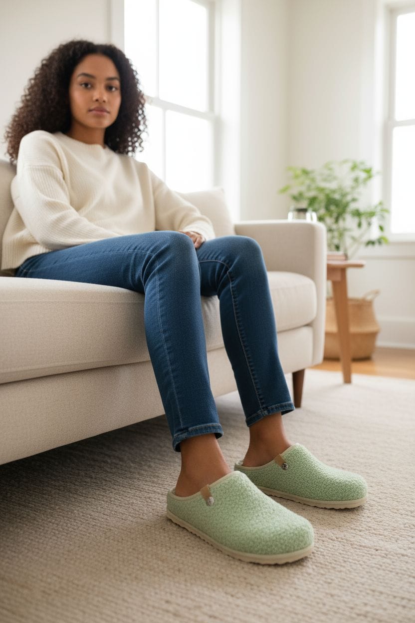 Chinelos verdes confortáveis da marca INBLU