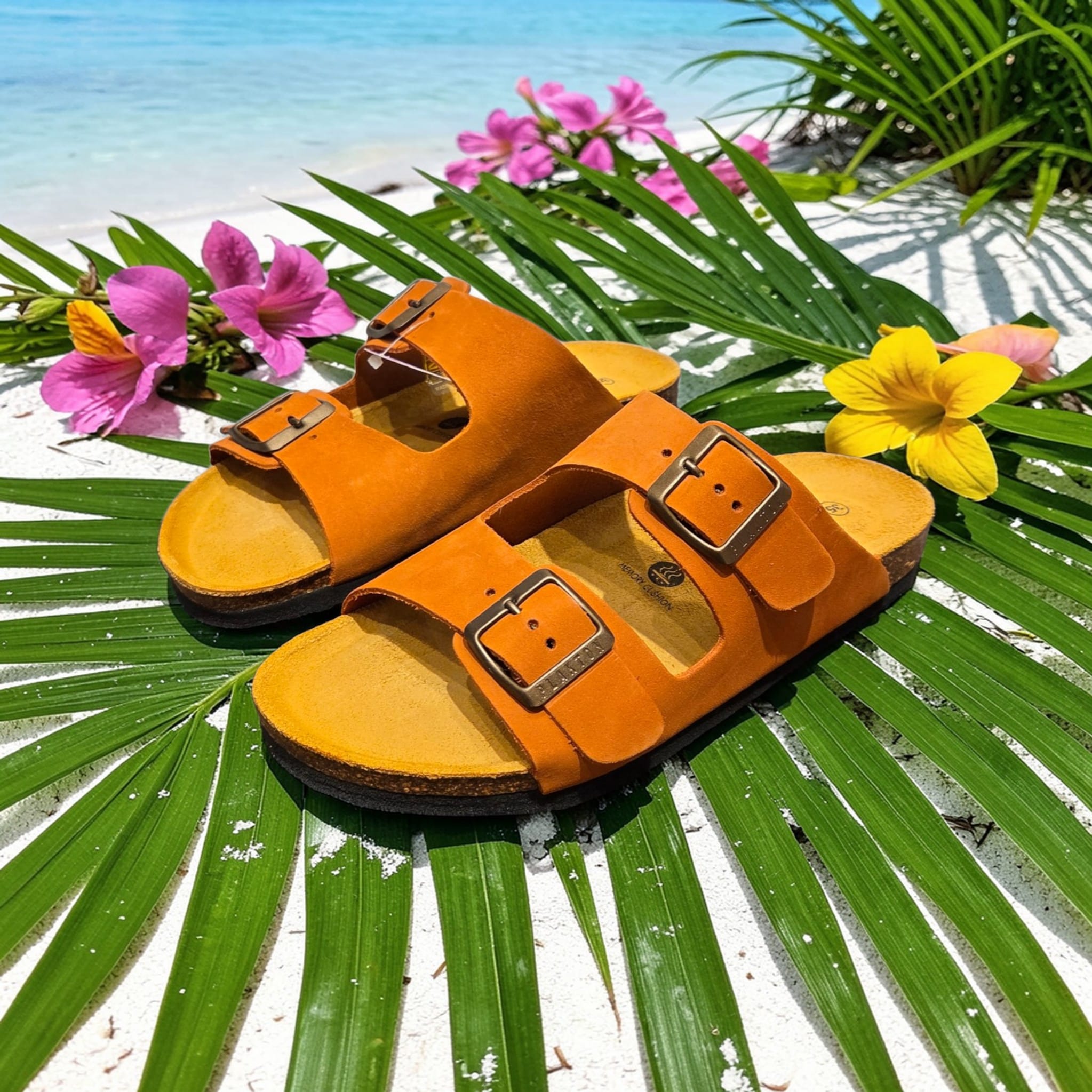 Chinelos de Couro Confortáveis PLAKTON