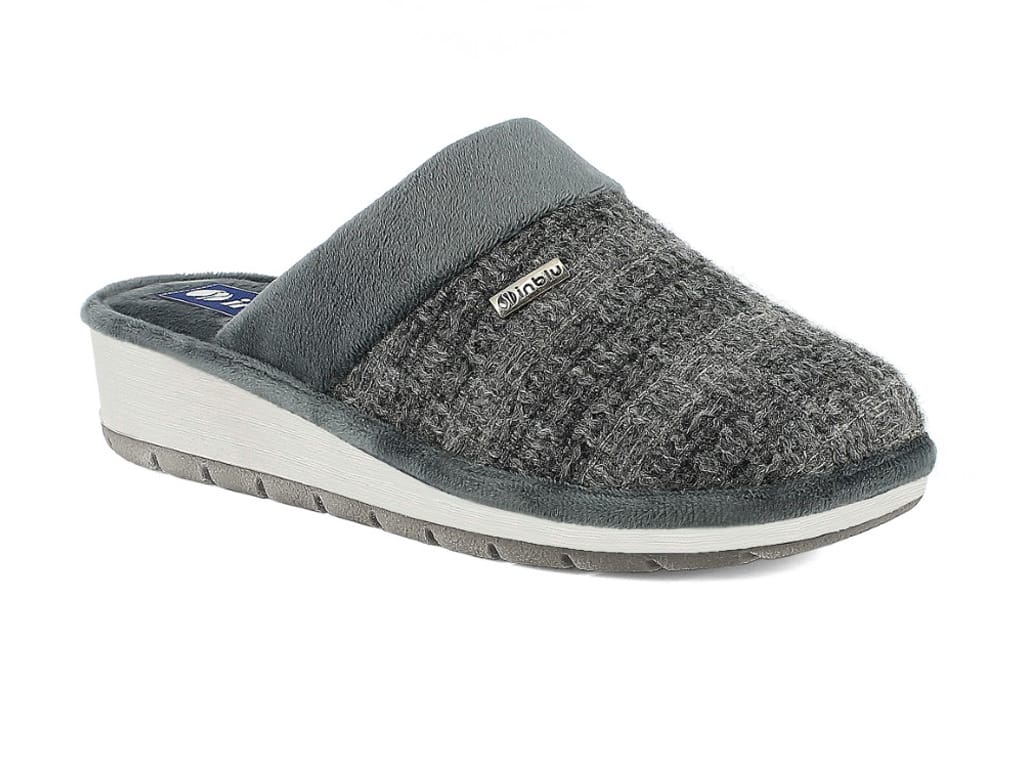 Chinelos cinza com cunha confortáveis marca INBLU