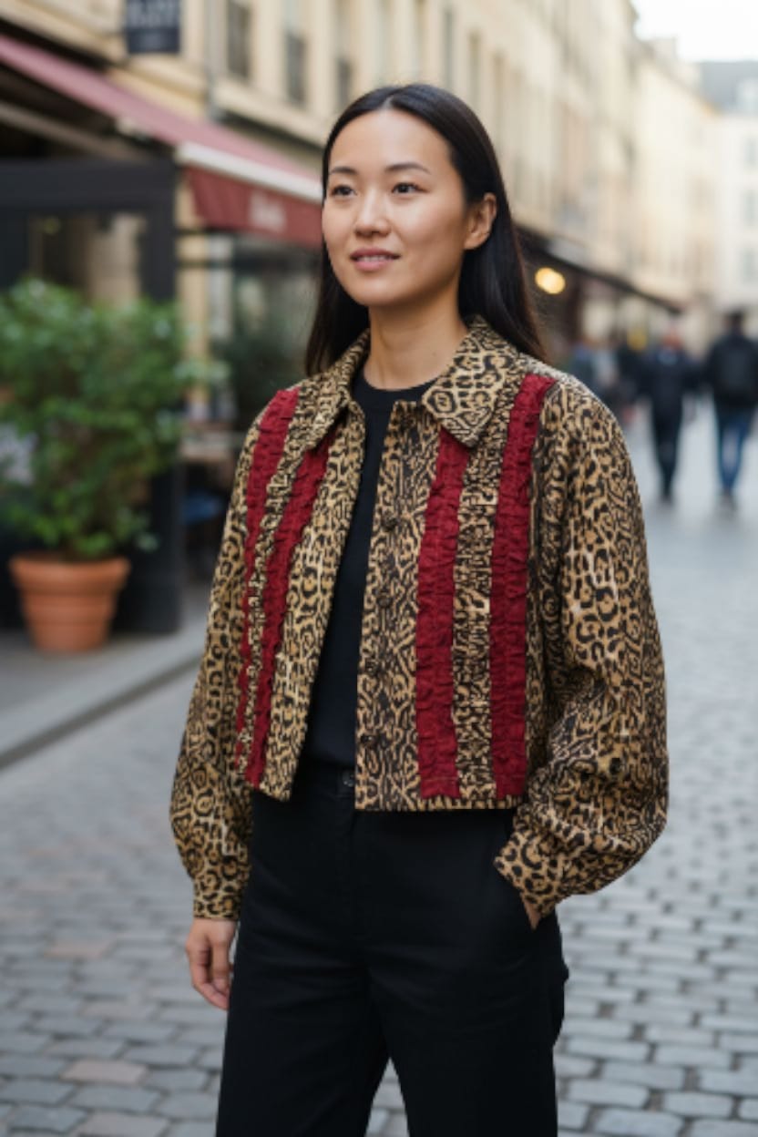 Jaqueta animal print feminina