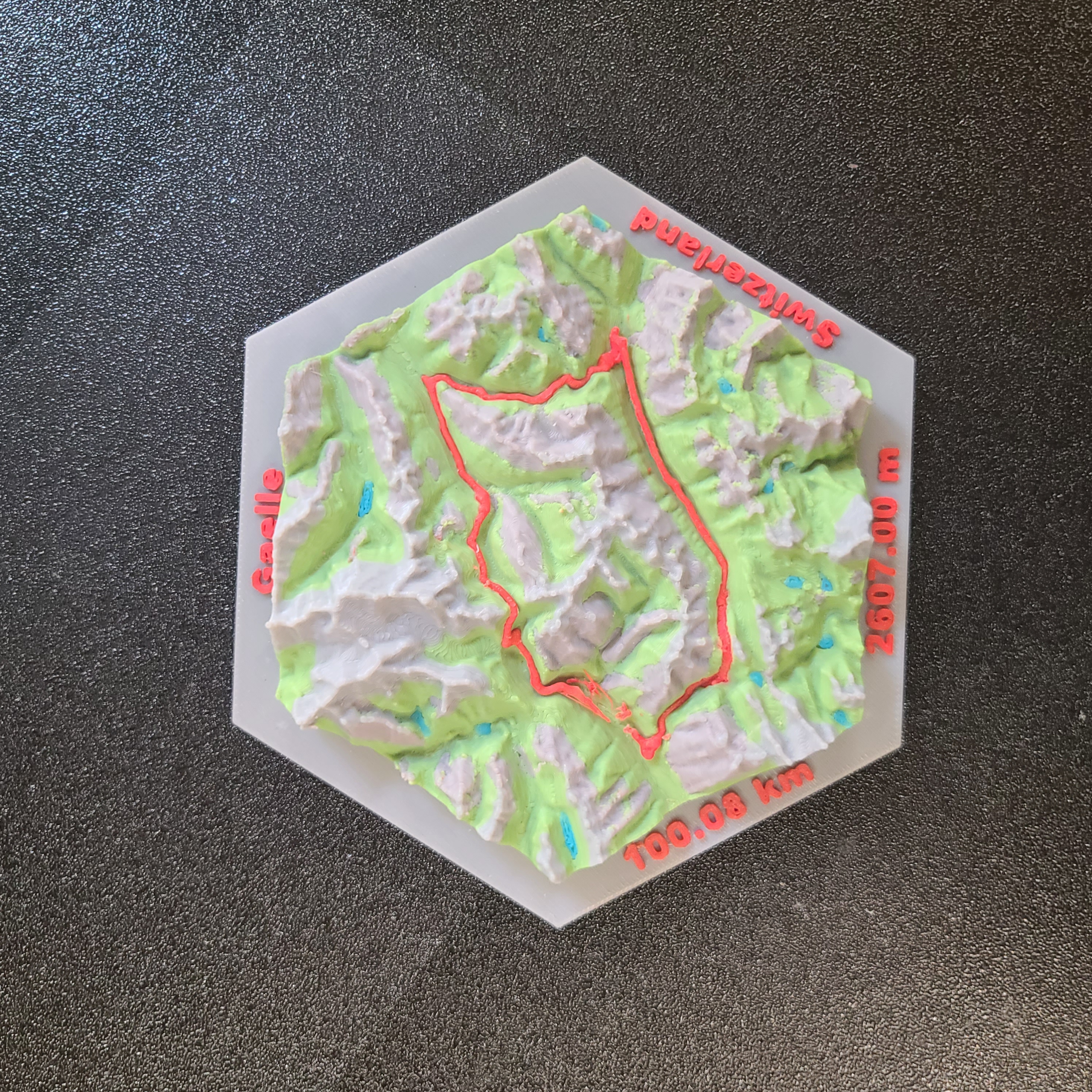 Relief 3D en couleur de randonnée