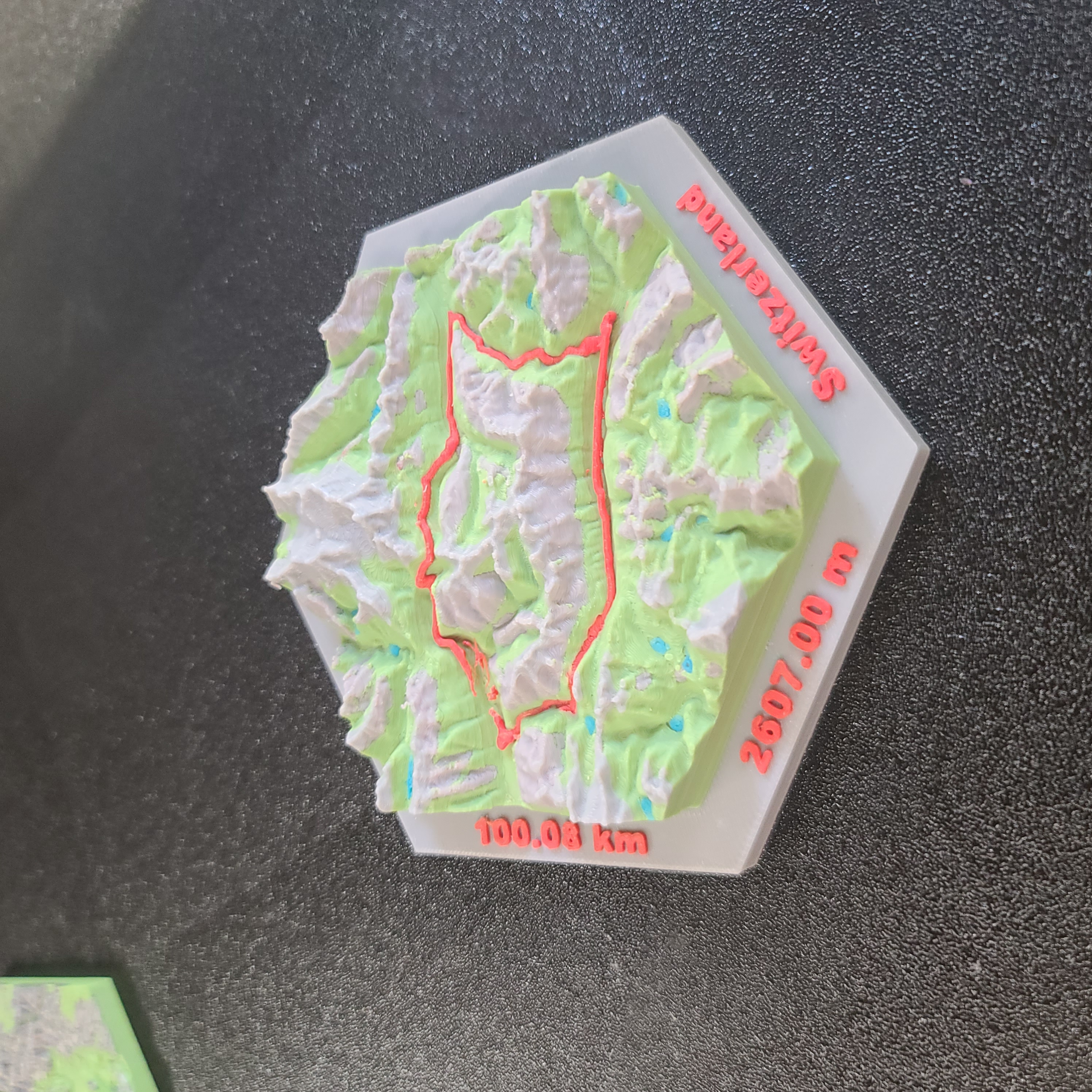 Relief 3D en couleur de randonnée