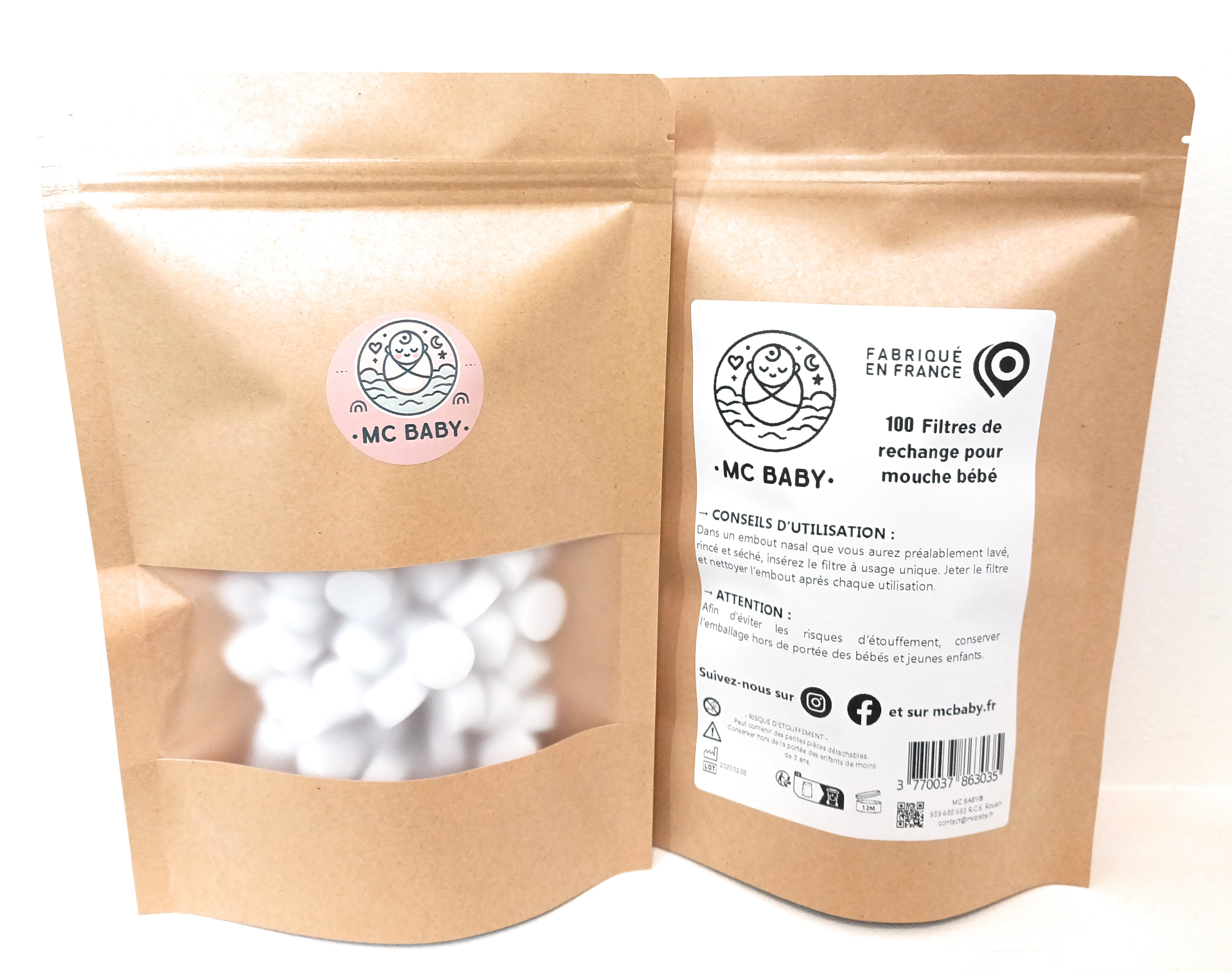 Lot de 100 filtres universels pour mouche bébé manuel 