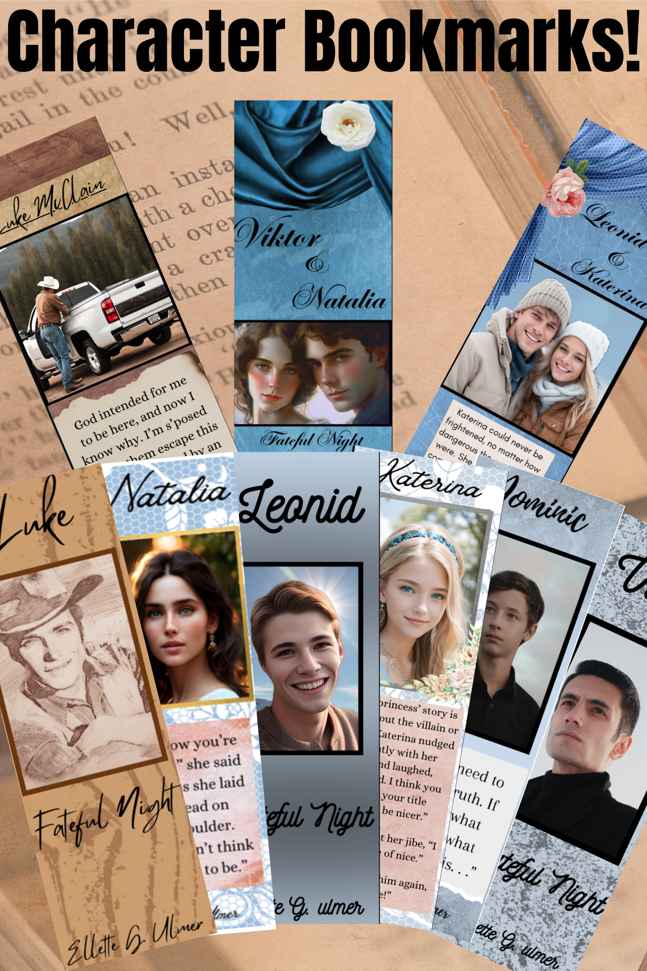Fateful Night Character Bookmarks 