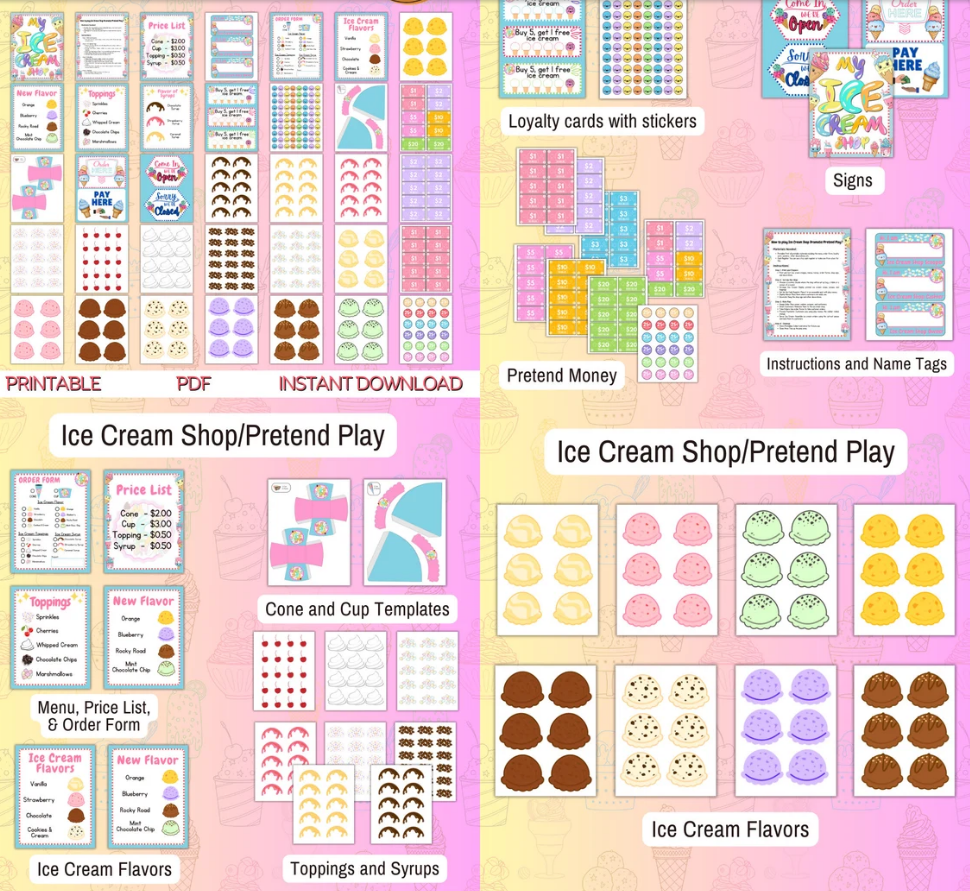 Learn Through Play with 10 Fun Scenarios from our Pretend Play Printables Bundle