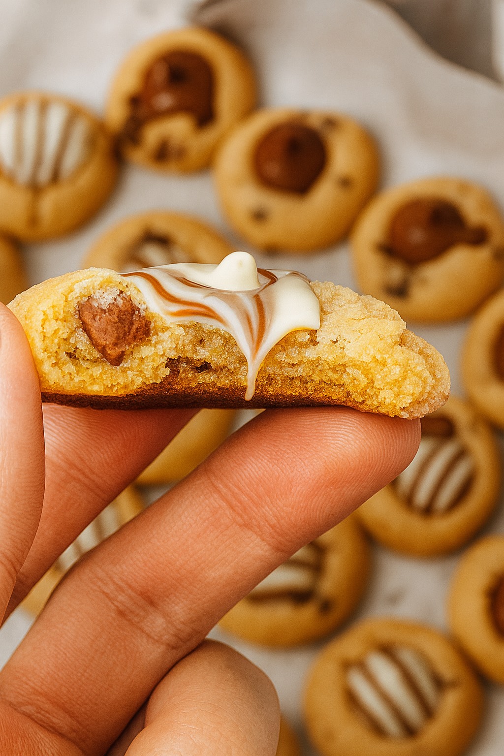 Chocolate Chip Thumbprint Cookies