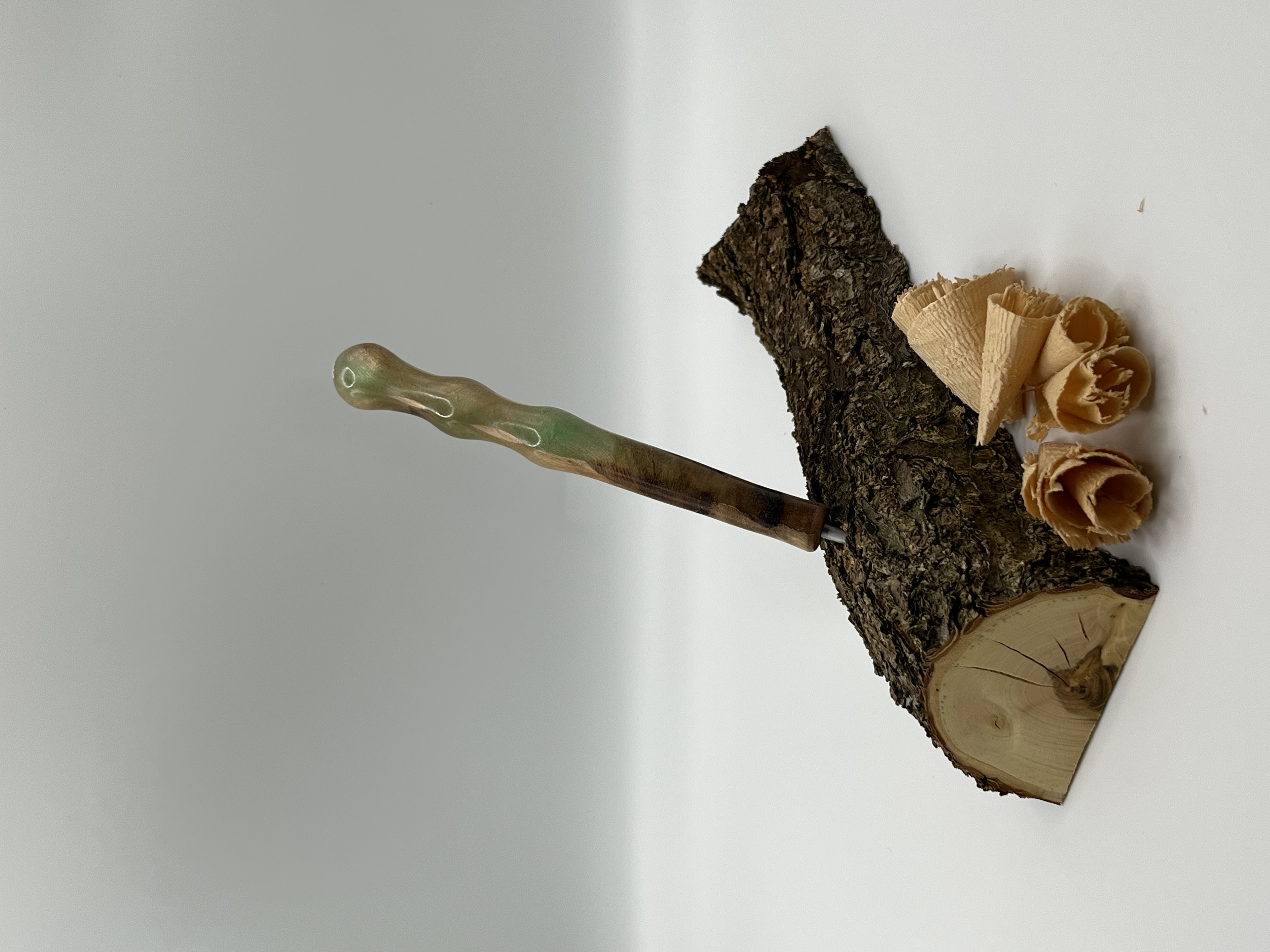 Häkelnadel Wurzelholz mit Epoxidharz Haken 3,5 mm