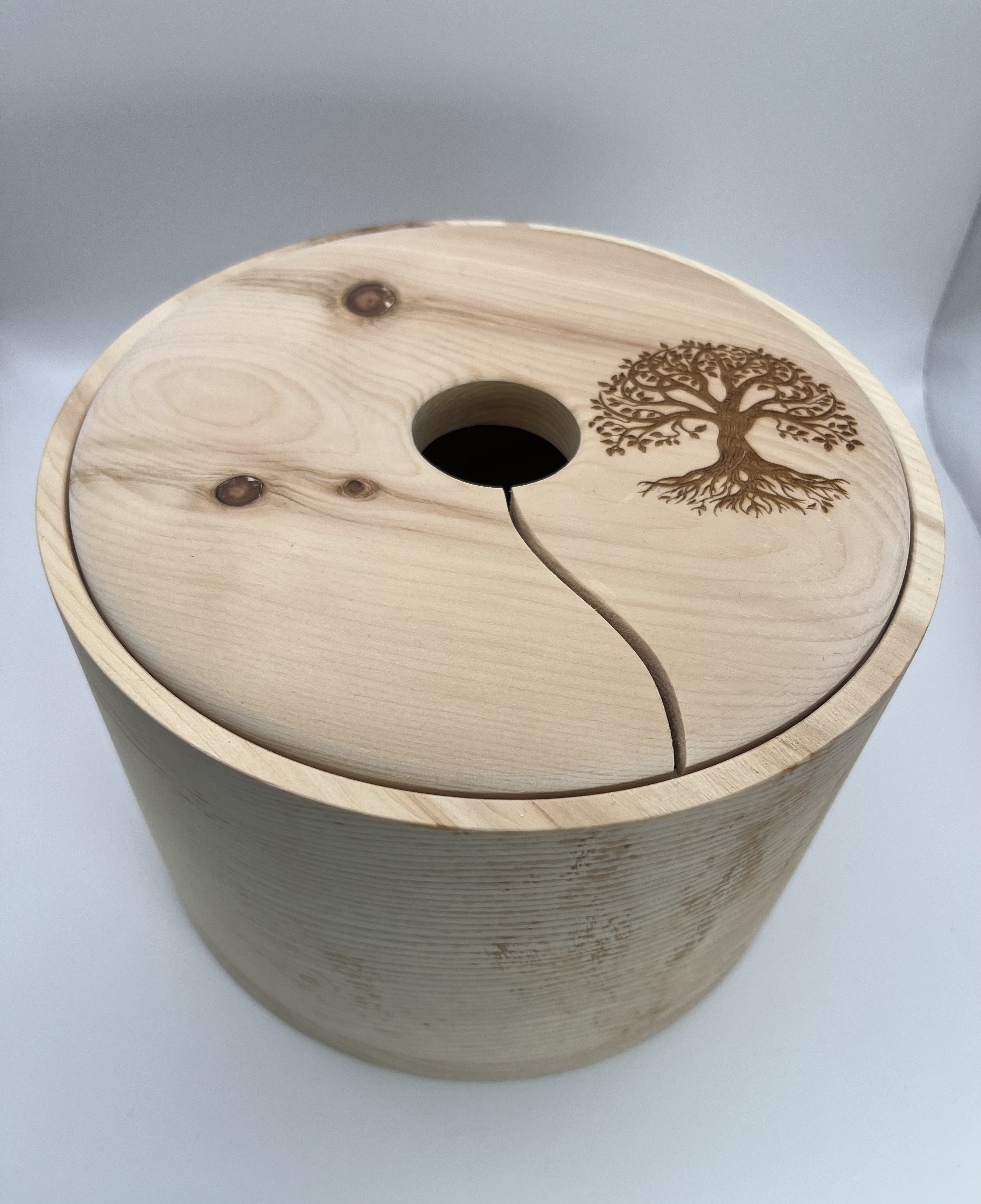 Garnschale XL mit Deckel und Loch