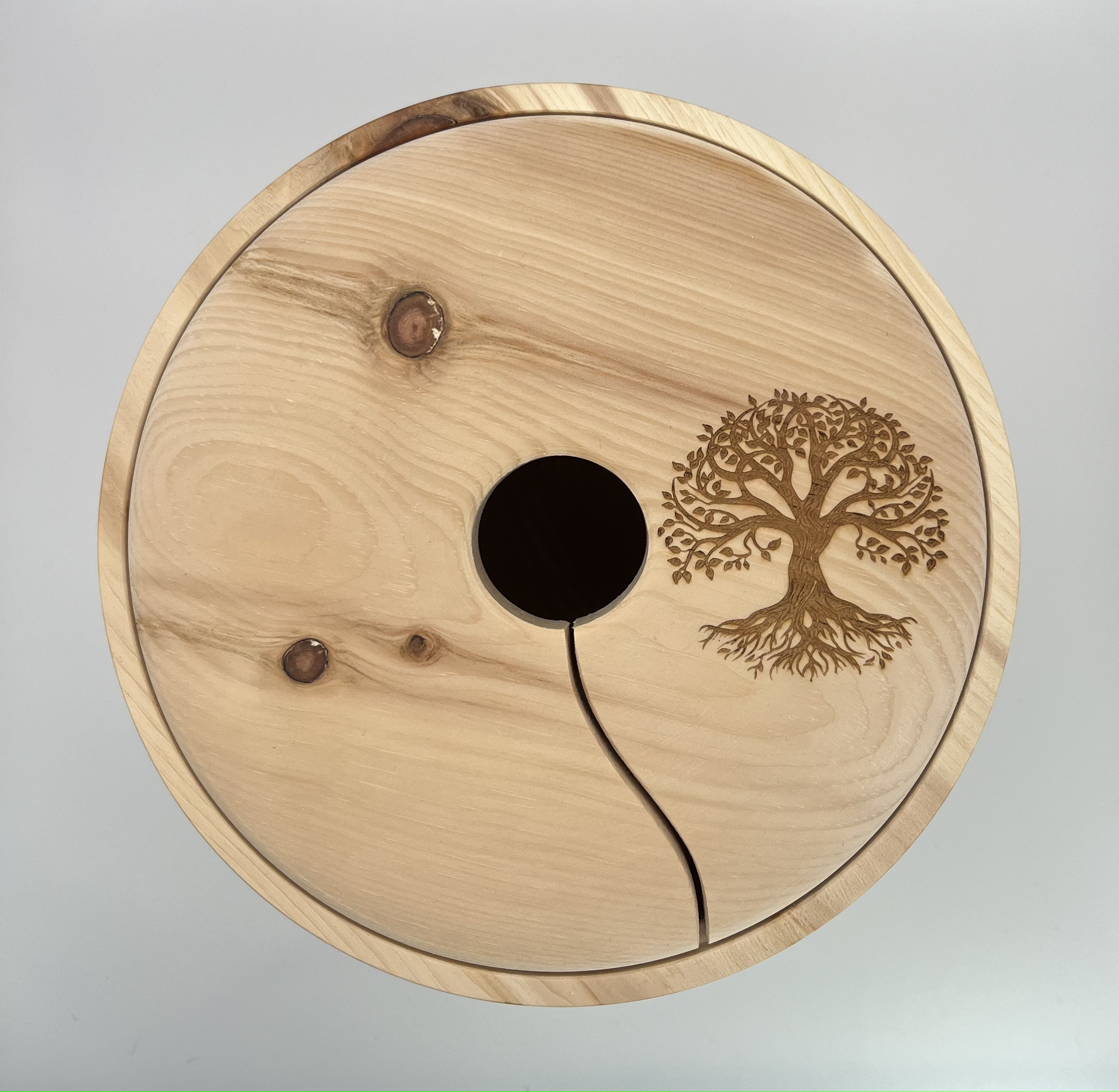 Garnschale XL mit Deckel und Loch