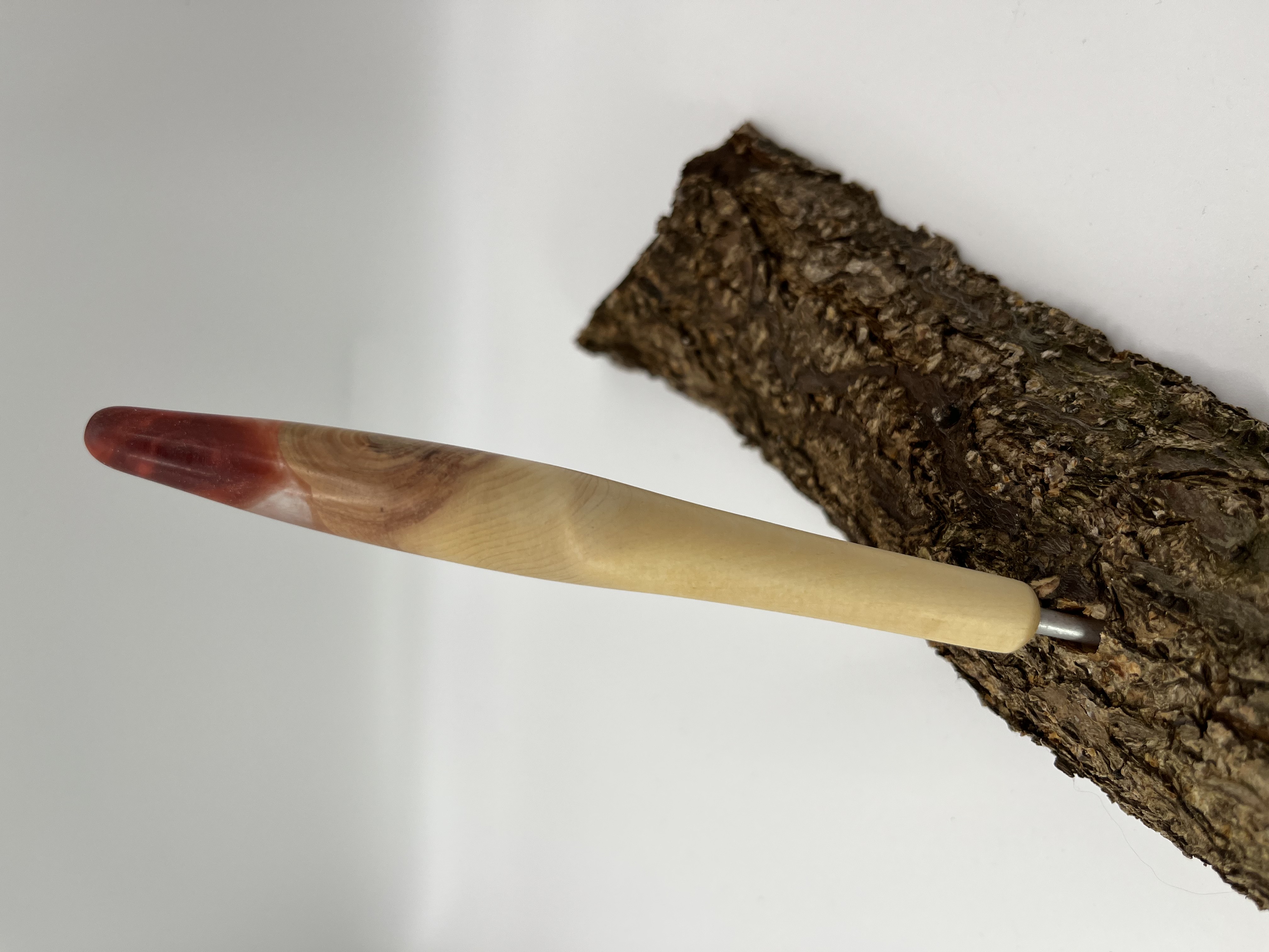 Häkelnadel AstZirbe mit Epoxidharz Haken 3,5 mm Zapfenform