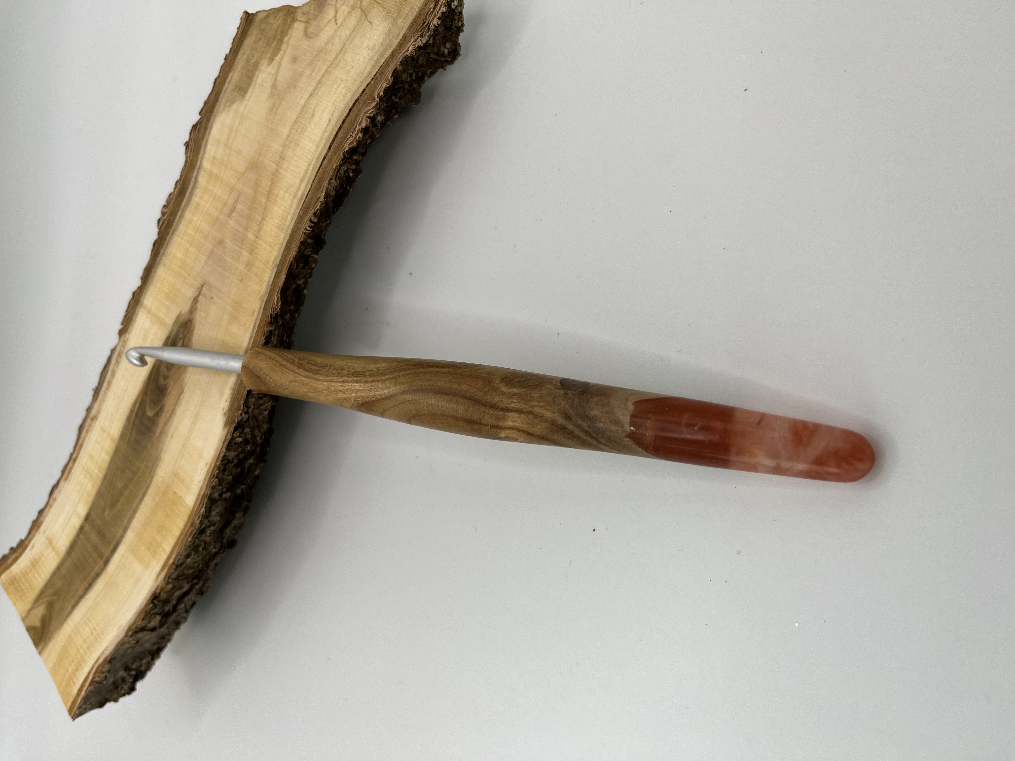 Häkelnadel Olive mit Epoxidharz Haken ADDI 4,5 mm Zapfenform