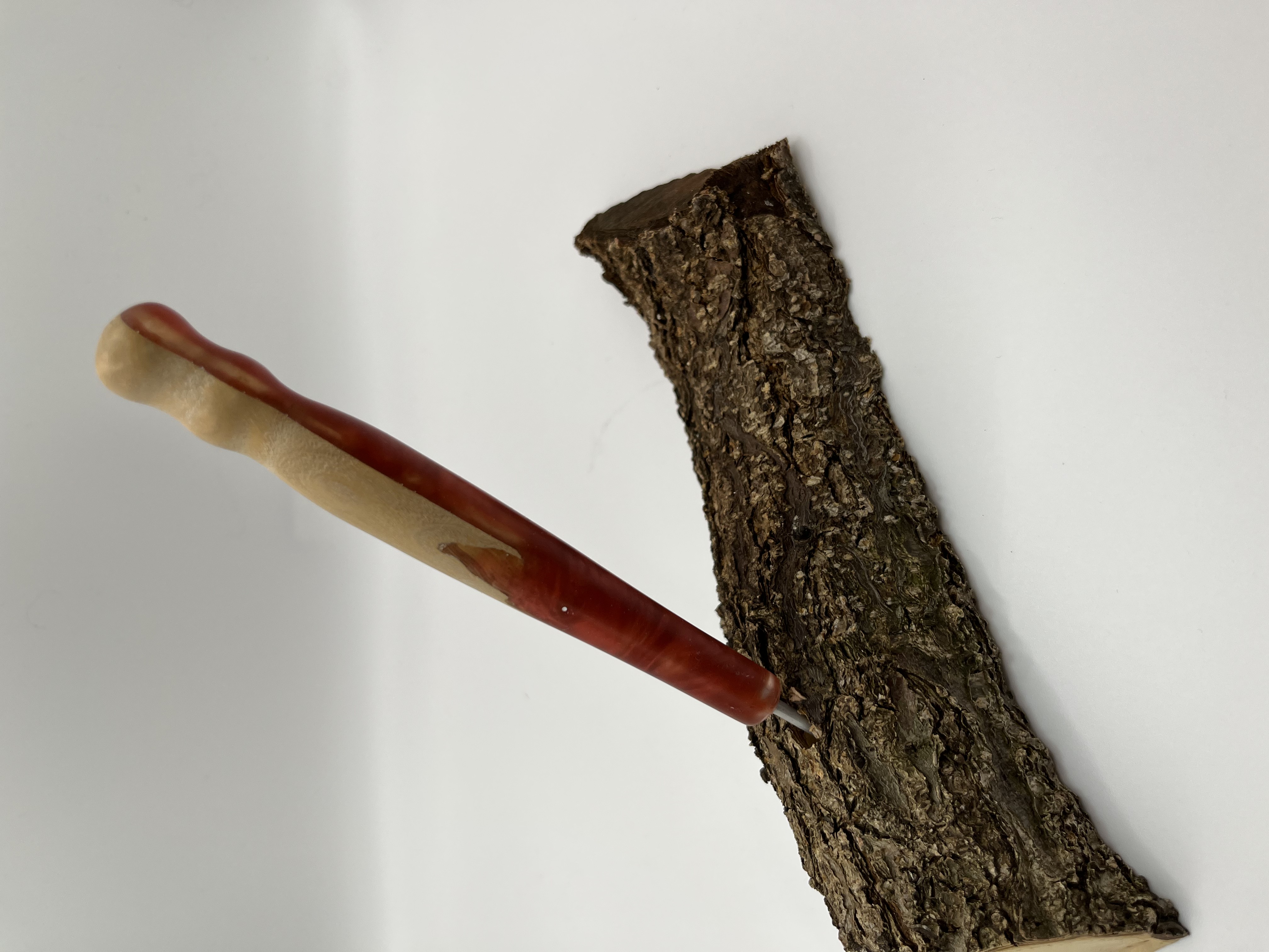 Häkelnadel Olive mit Epoxidharz Haken ADDI 3 mm Zapfenform