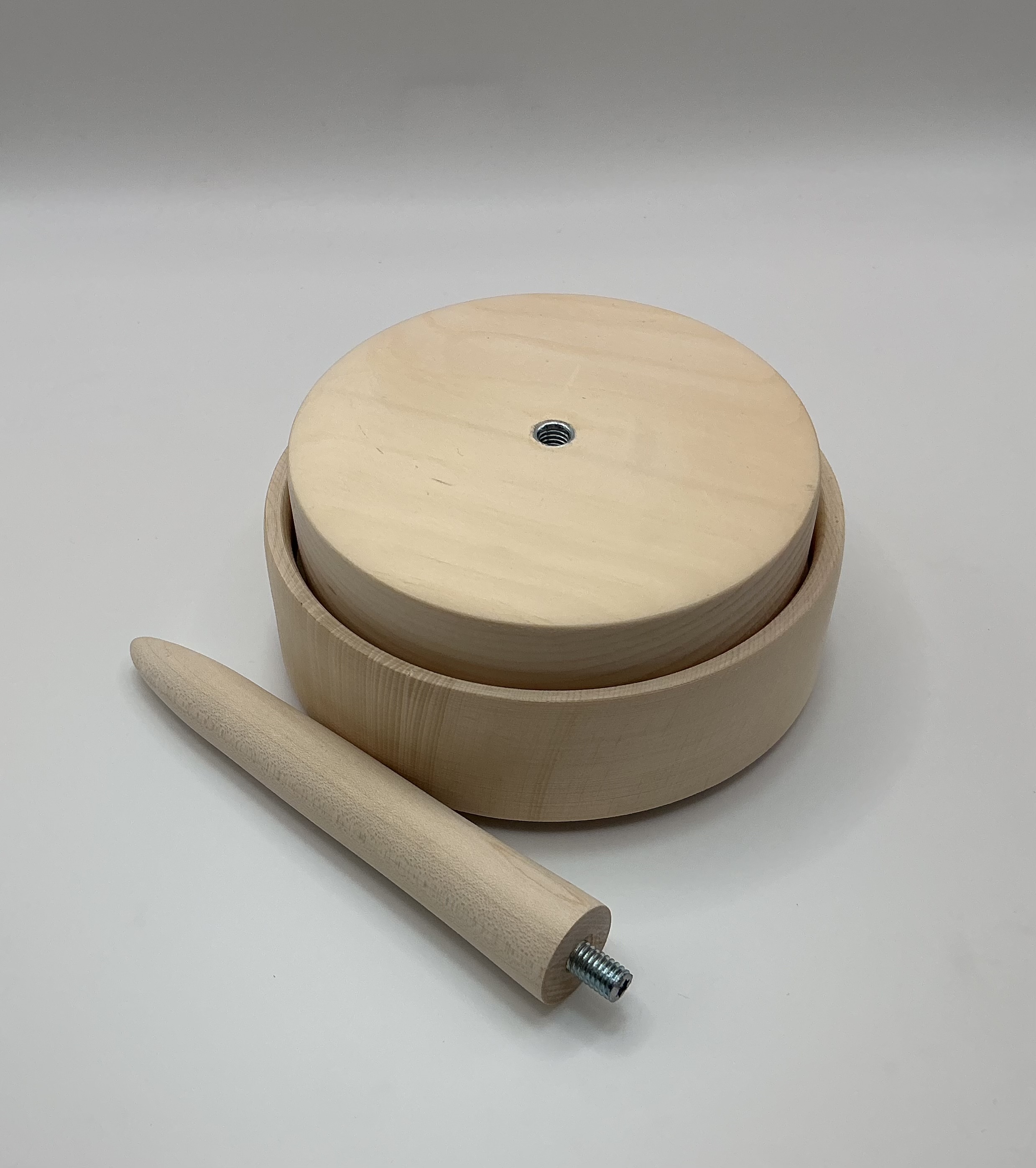 Wollabwickler aus Holz Zirbe Klein Dorn abschraubbar