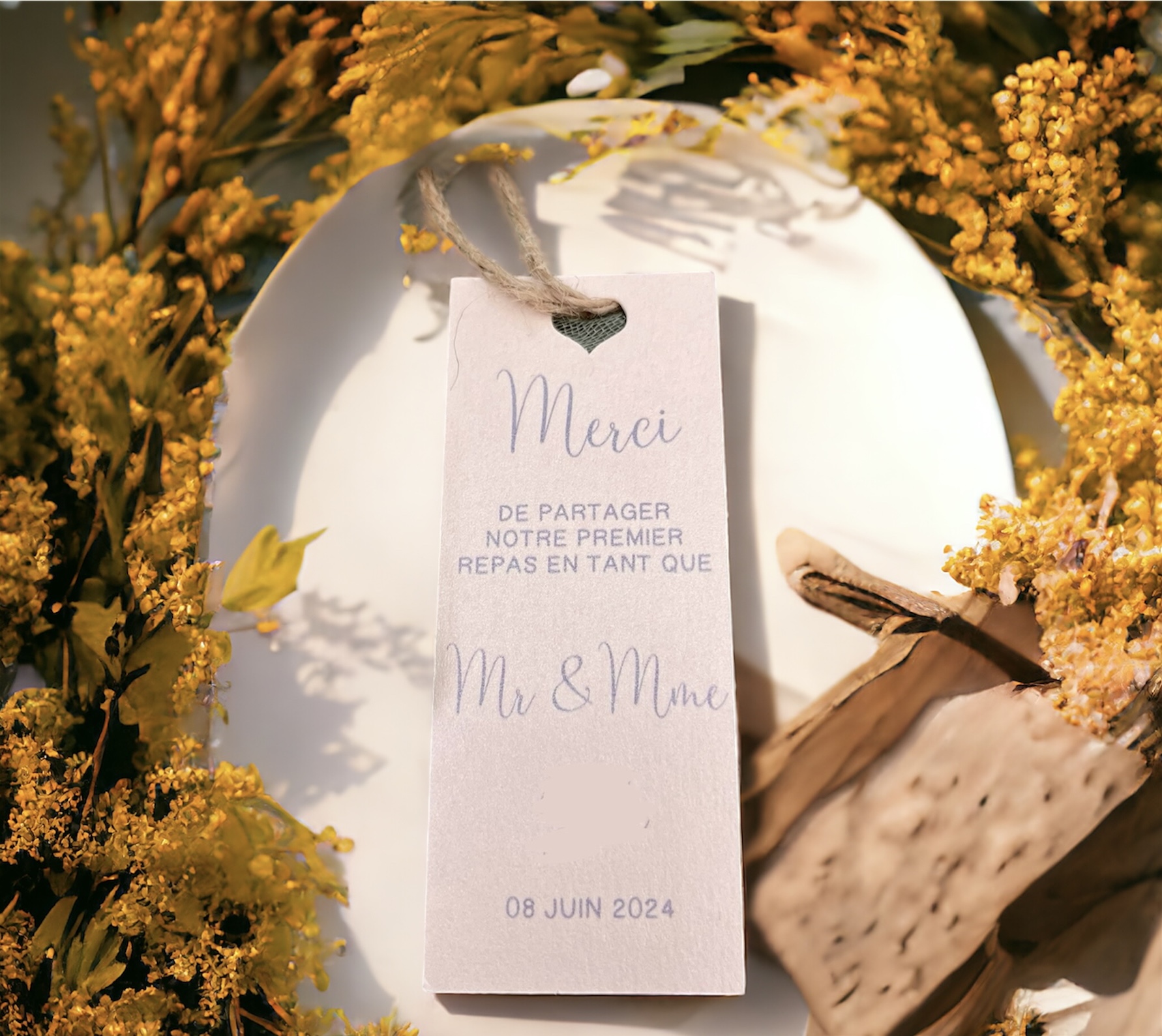 Étiquette de remerciement