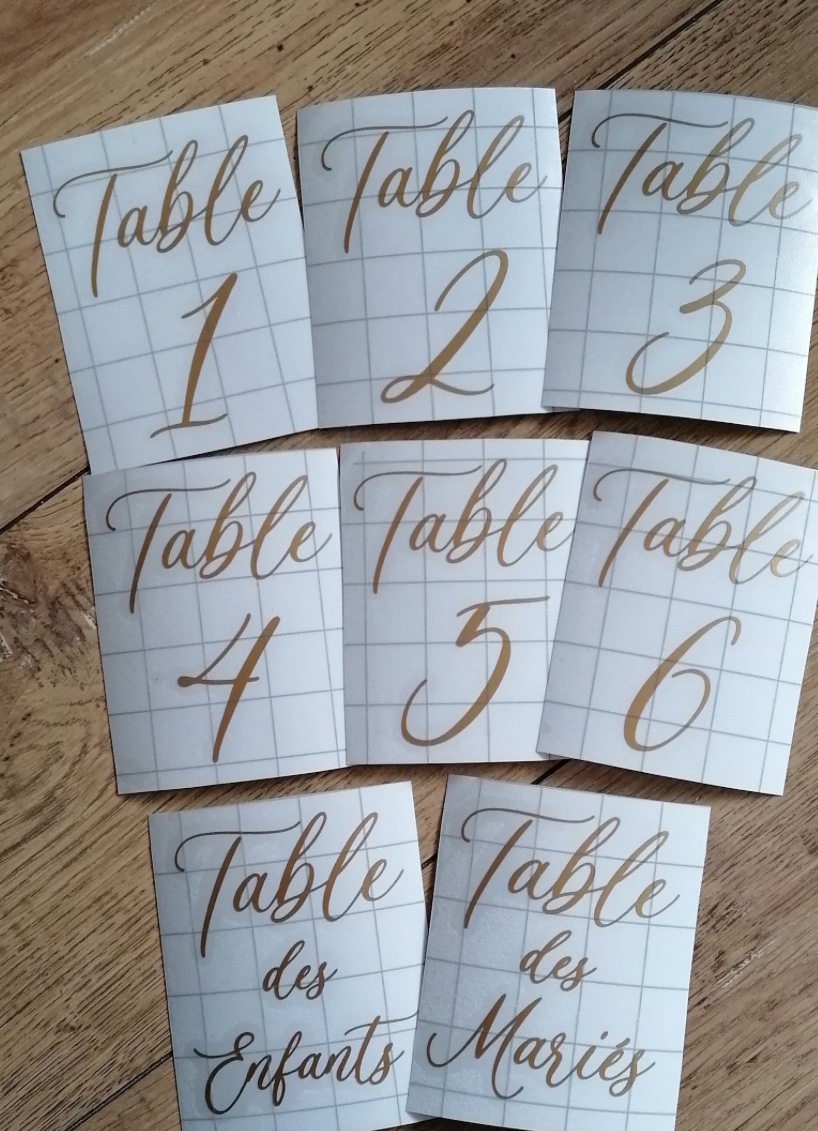 stickers Numéros de table 