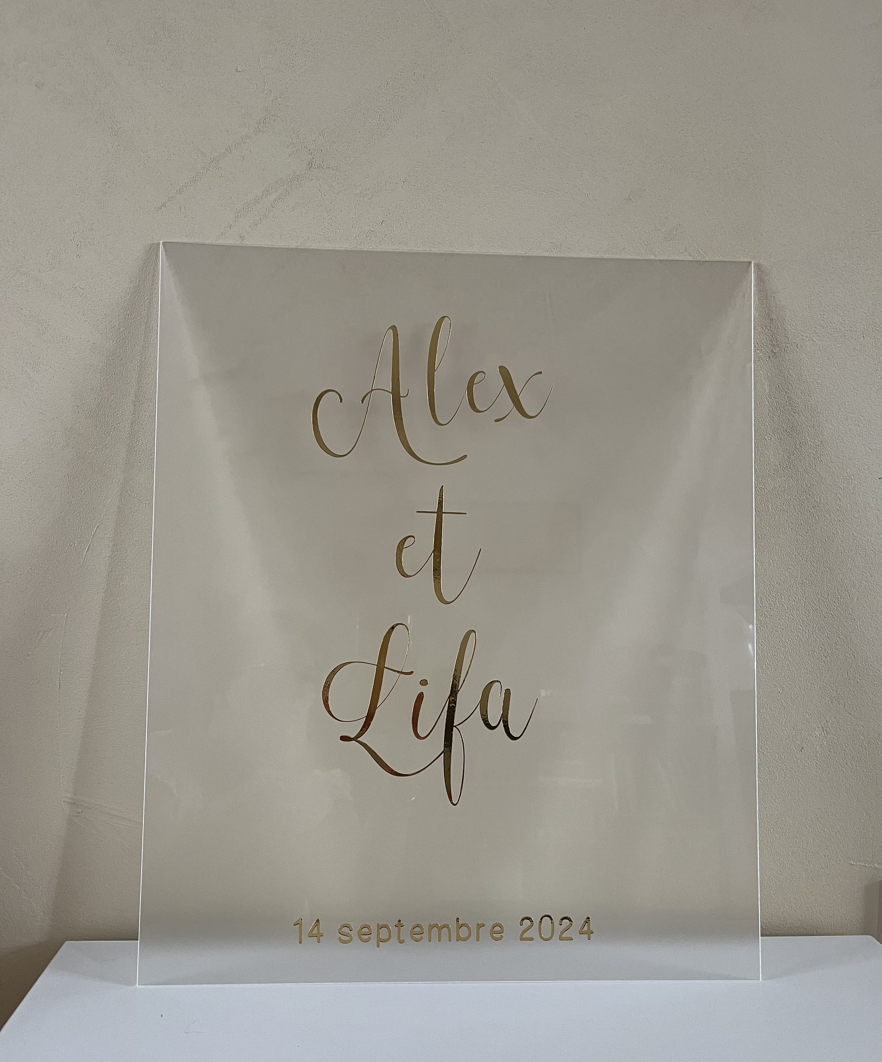 Panneau de mariage givré