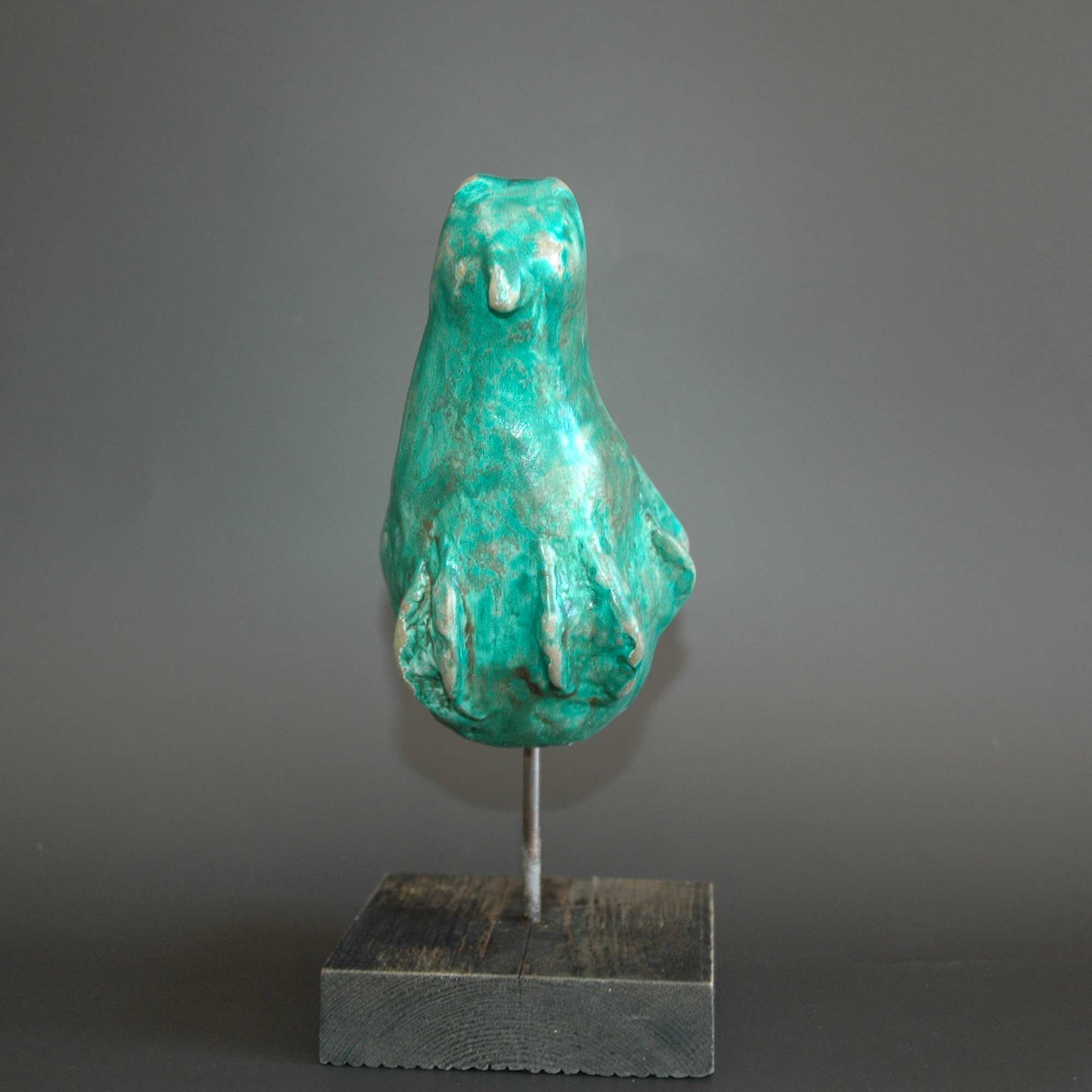 Sculpture hibou vert d'Italie