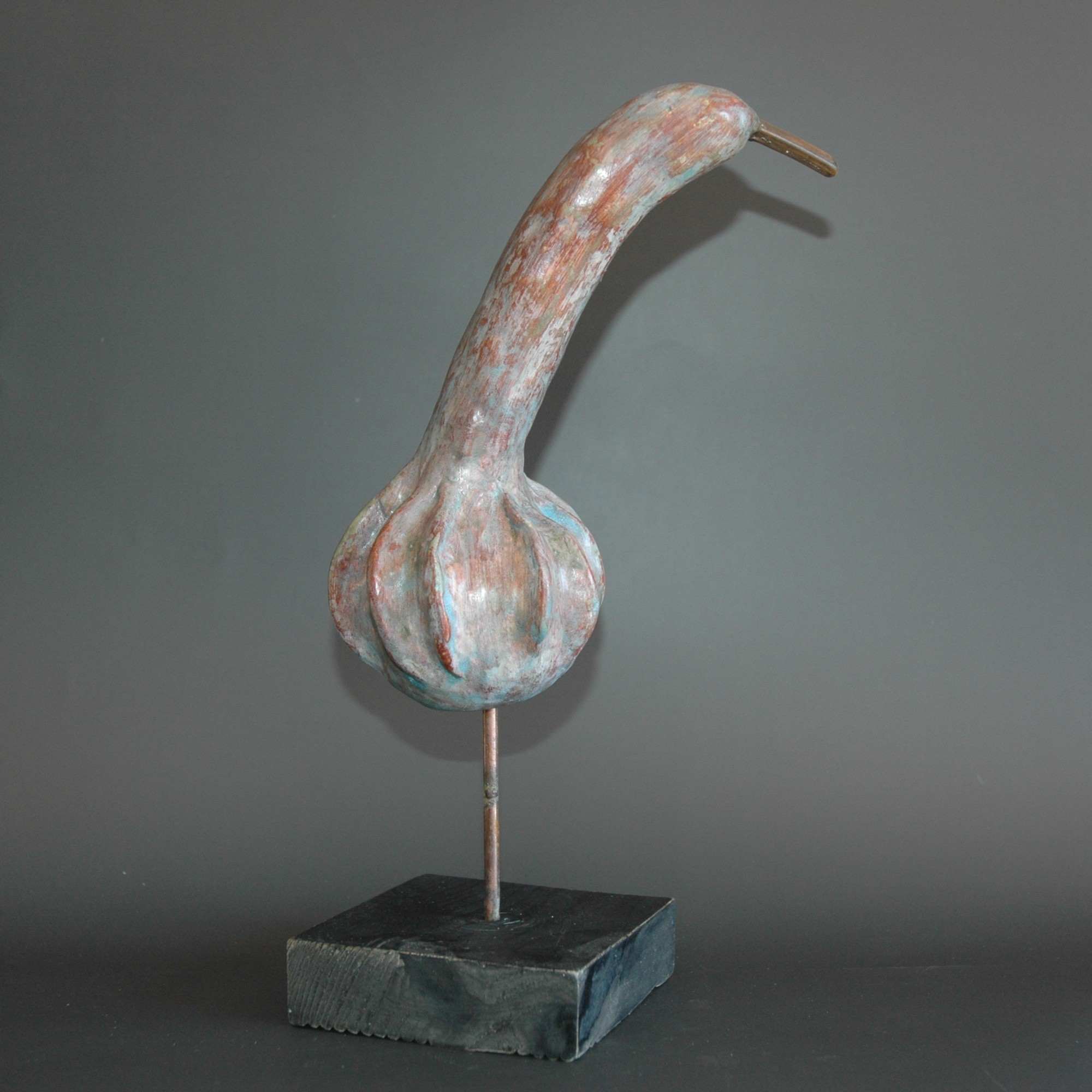 Sculpture oiseau au long cou
