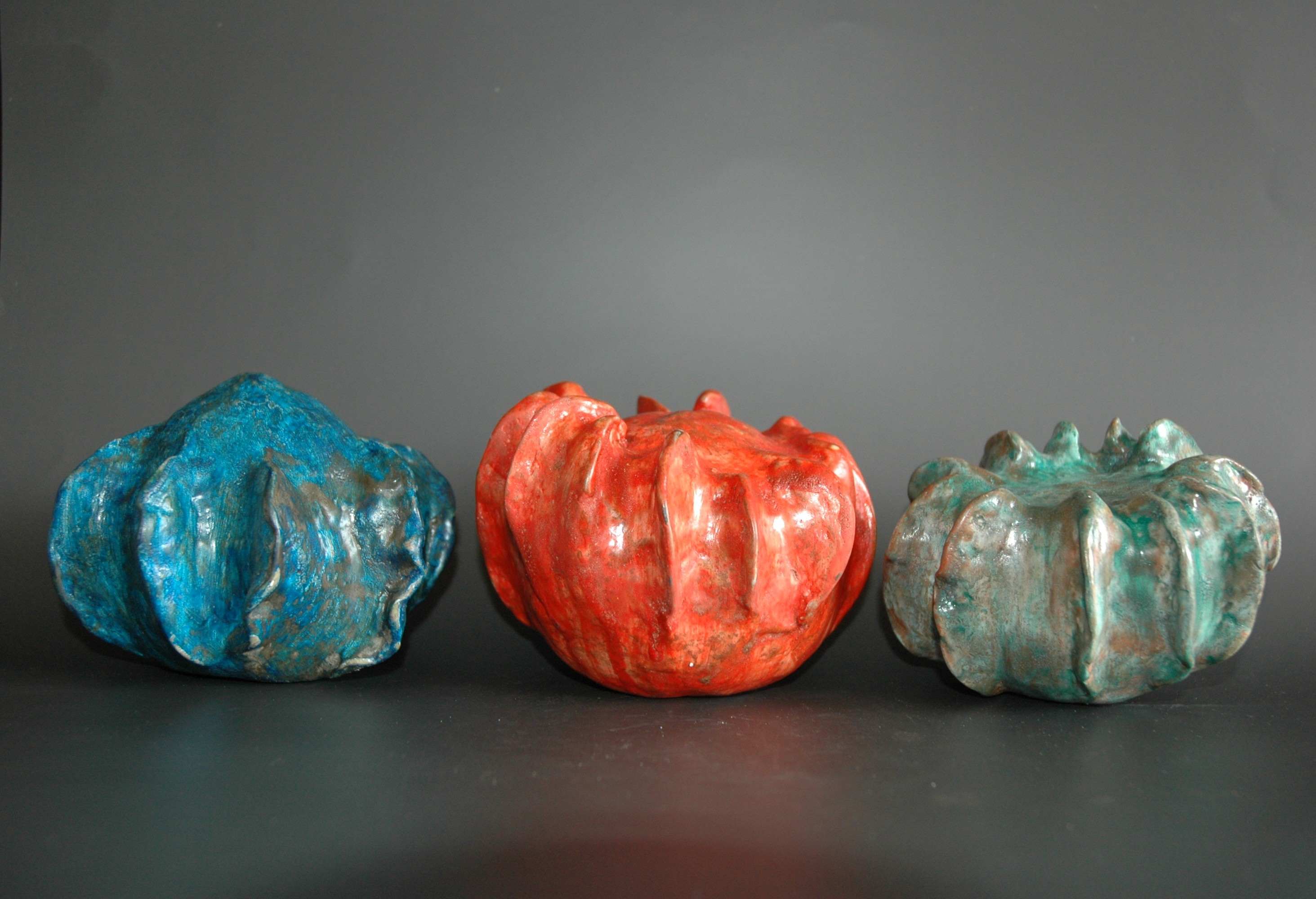 Trio de sculptures coloquintes