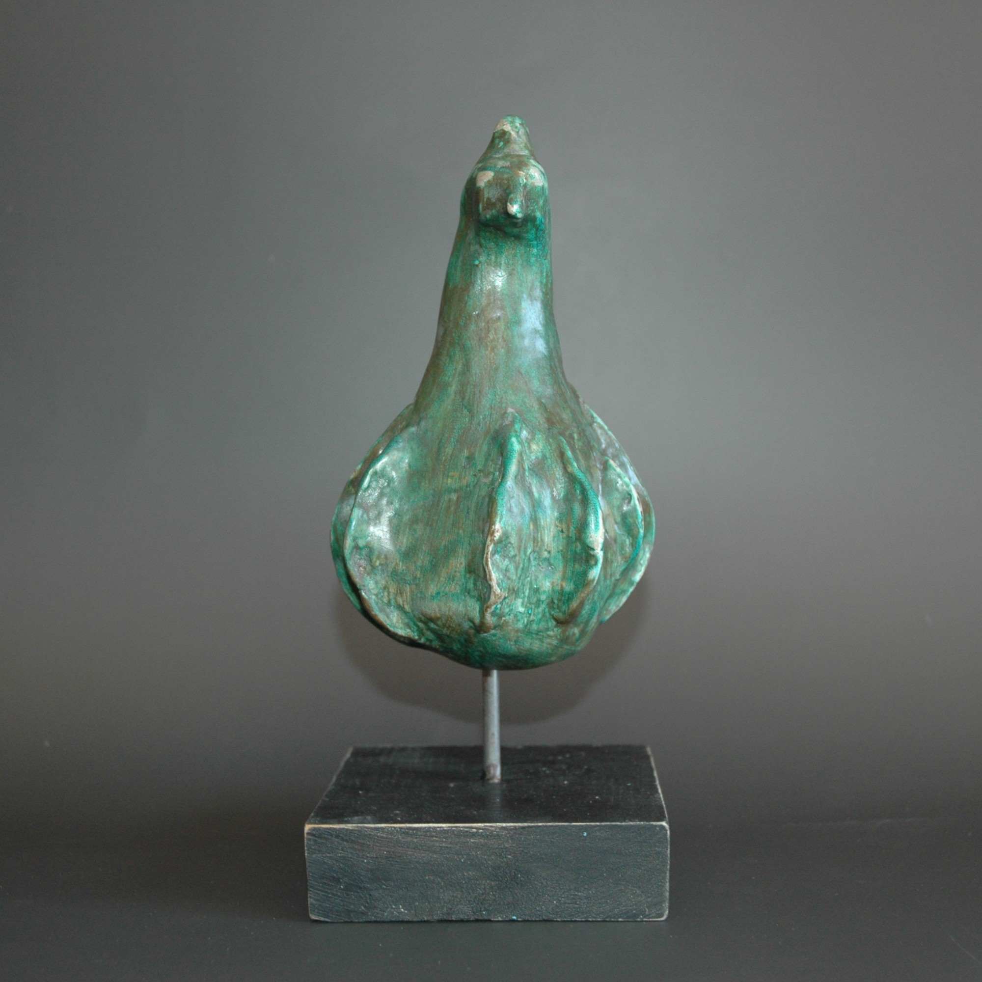 Sculpture Poule vert d'Italie