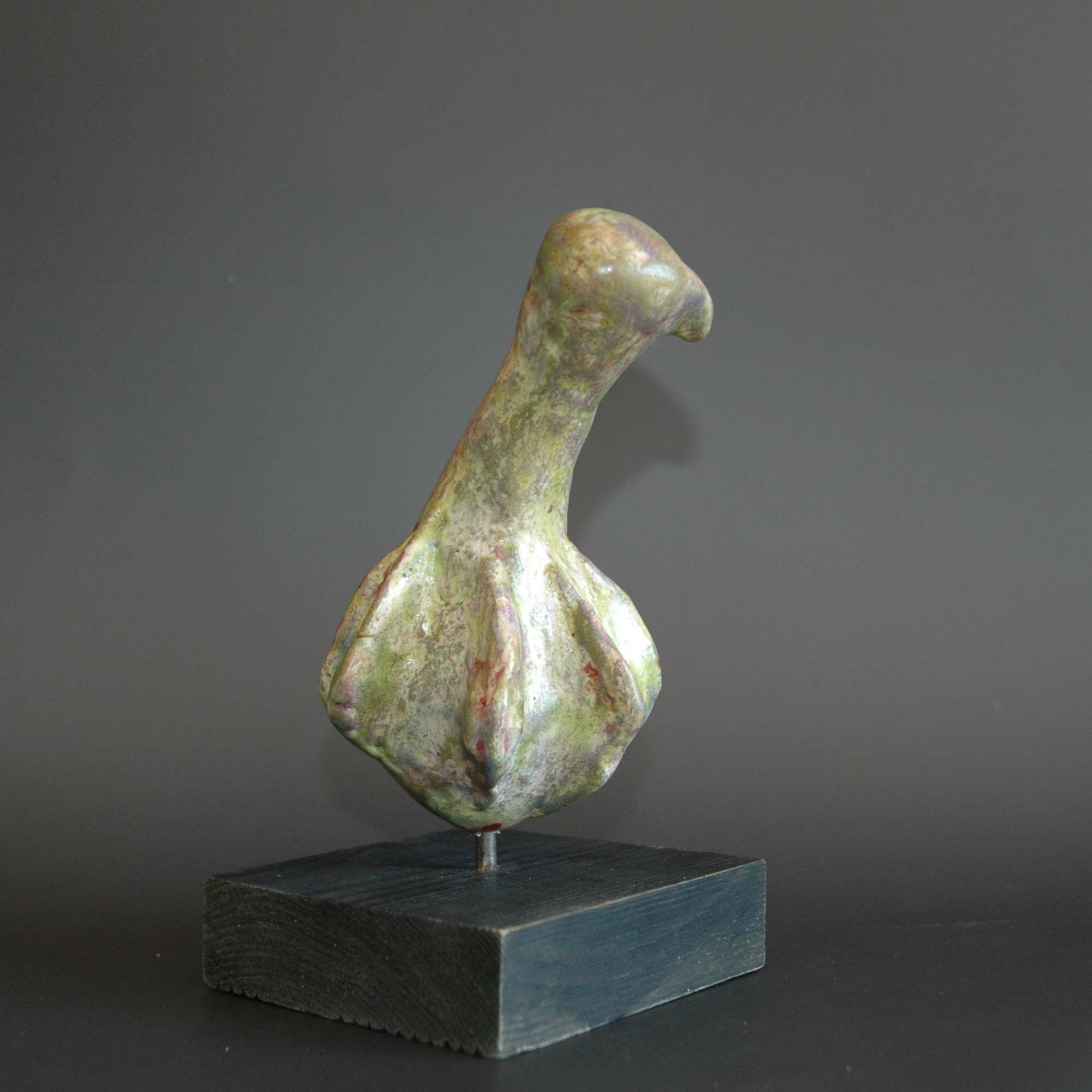 Sculpture petit rapace vert Toscane