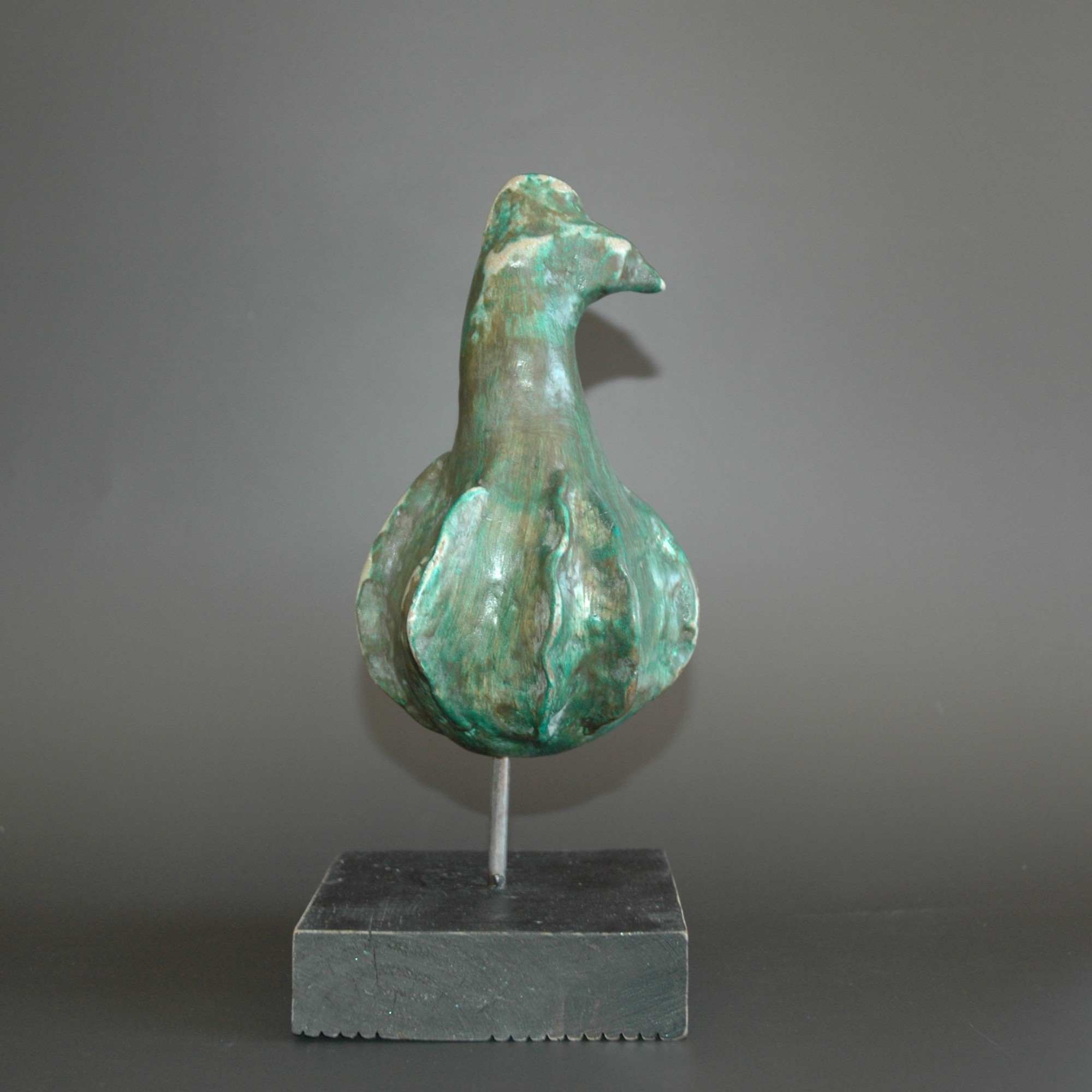 Sculpture Poule vert d'Italie
