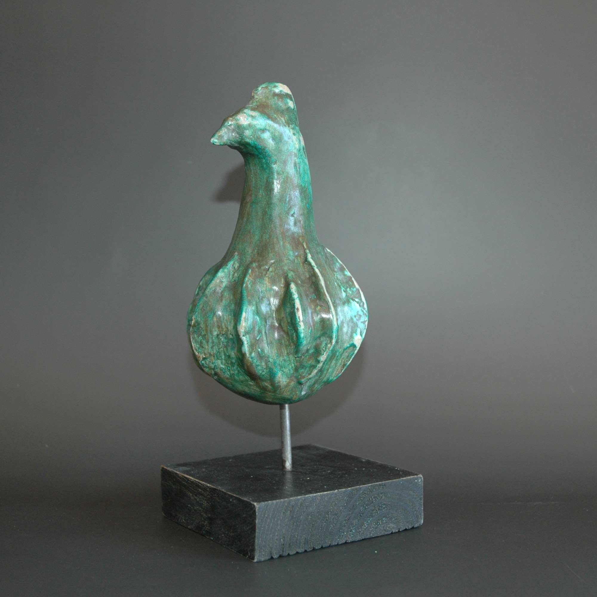 Sculpture Poule vert d'Italie