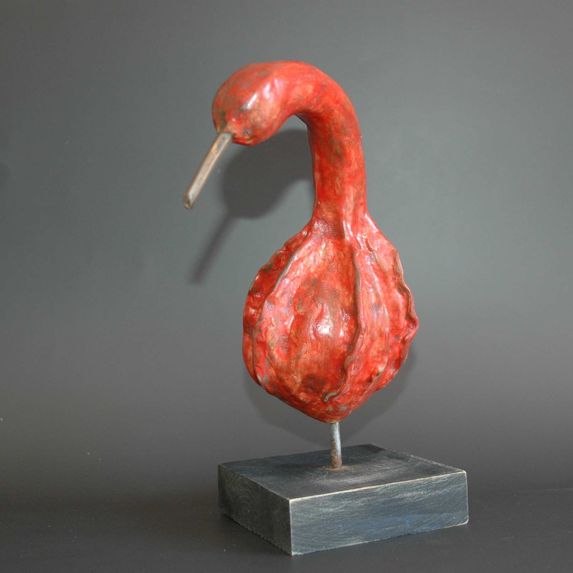 Sculpture Oiseau Orange