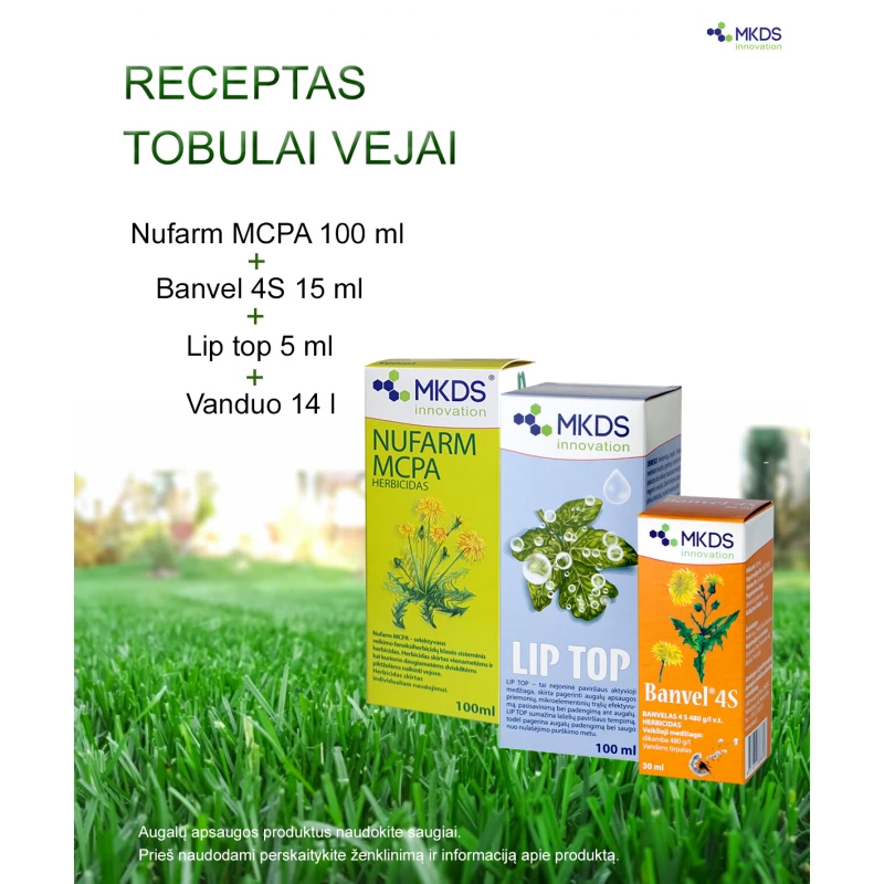 "Kokteilis" nuo piktžolių - herbicidų rinkinys naikinti piktžoles vejose
