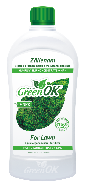 Skystos trąšos vejoms, NPK 2.0-3.5–3.5, 750ml, GreenOK