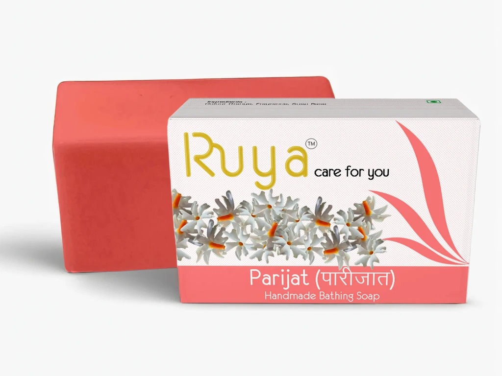 Parijat Handmade Bathing Soap, Moisturizes the Skin with Gentle Cleansing, 100g x 1 (Pack of 1)