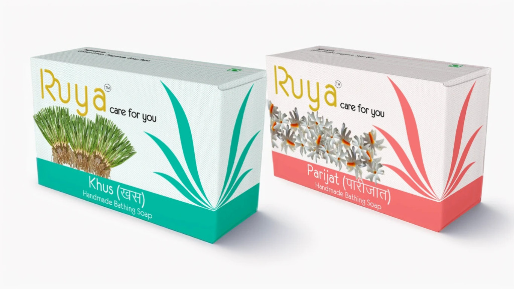 Khus and Parijat Handmade Bathing Soap, Moisturizes the Skin with Gentle Cleansing, (100 g each)