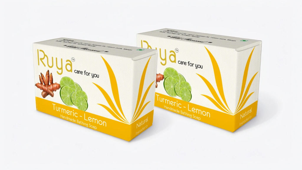 Turmeric - Lemon Natural Handmade Bathing Soap with Freshness of Lemon for Helthy Skin,  100g x 2 (Pack of 2)
