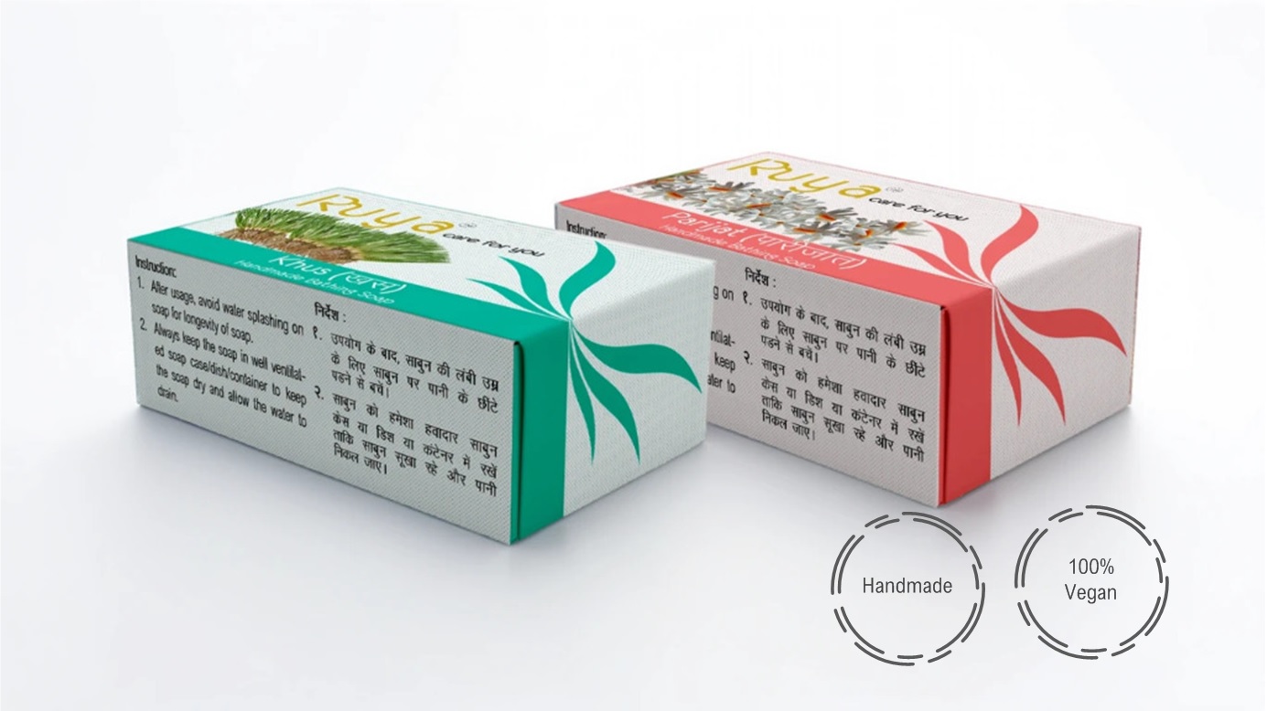 Khus and Parijat Handmade Bathing Soap, Moisturizes the Skin with Gentle Cleansing, (100 g each)