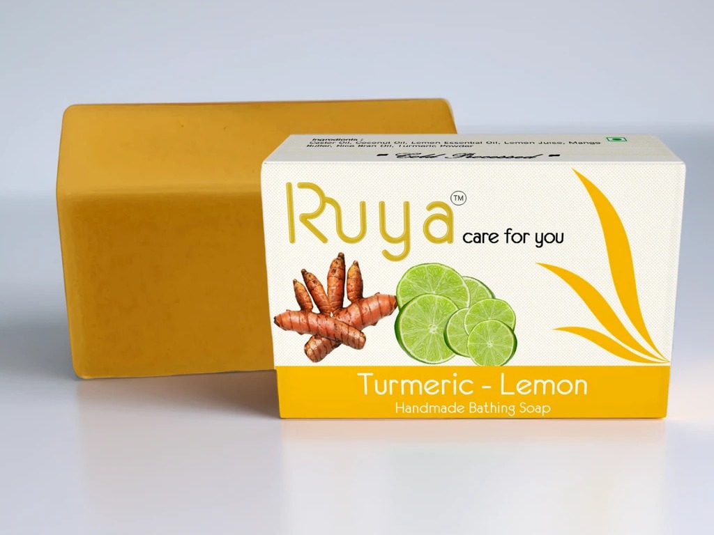 Turmeric - Lemon Natural Handmade Bathing Soap with Freshness of Lemon for Helthy Skin,  100g x 3 (Pack of 3)